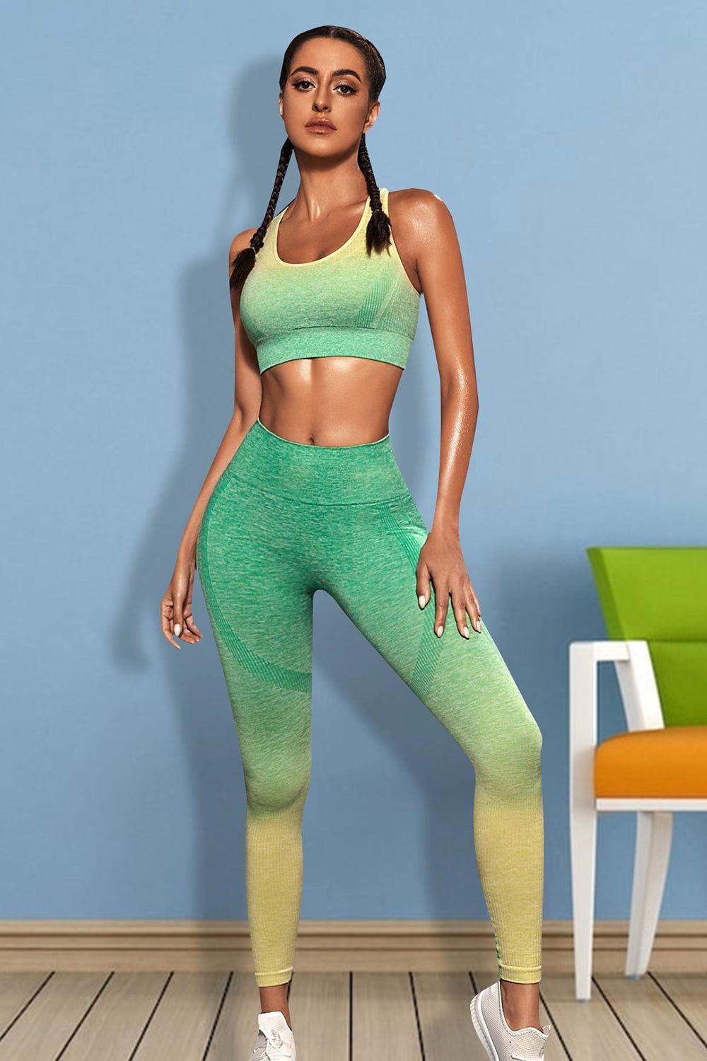Gradient Sports Tank and Leggings Set - Clothes For Her Online Store