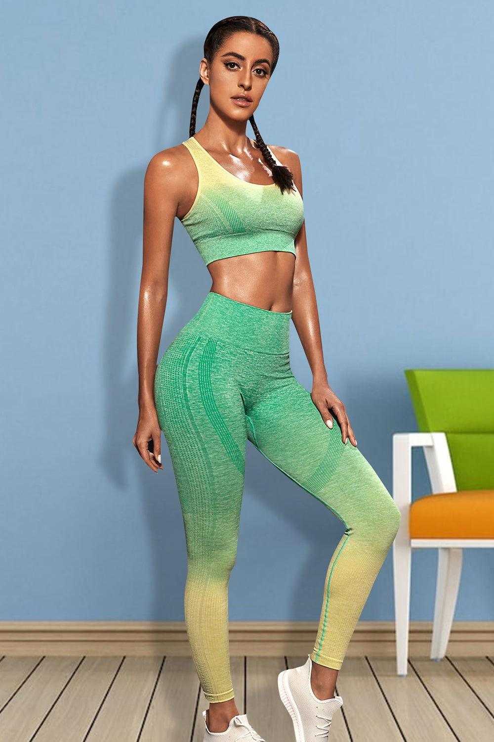 Gradient Sports Tank and Leggings Set - Clothes For Her Online Store