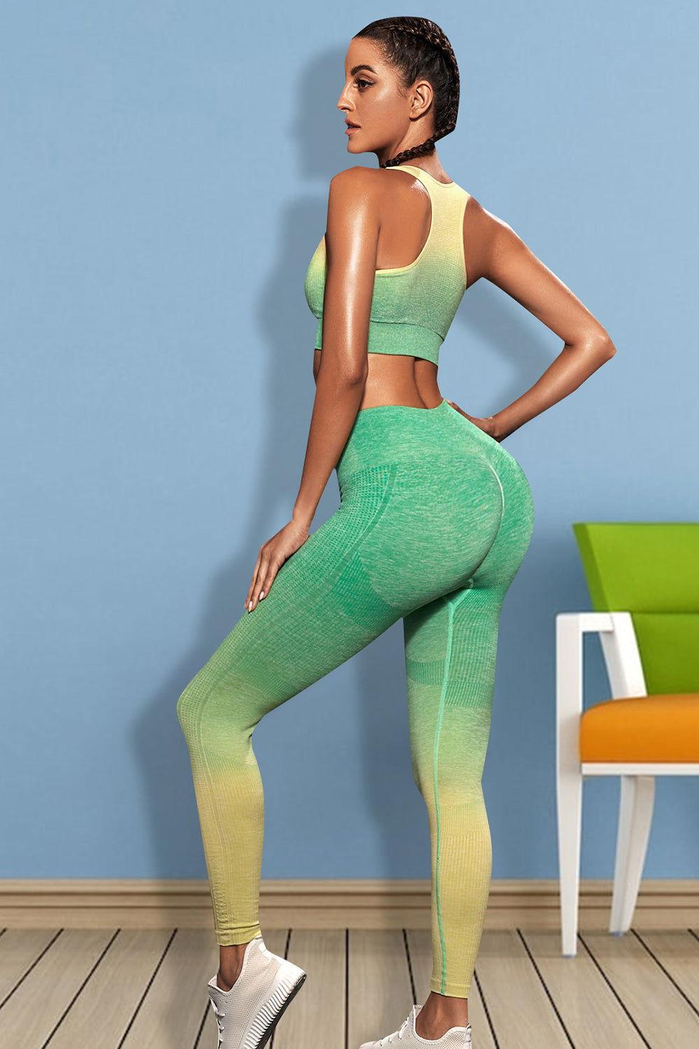 Gradient Sports Tank and Leggings Set - Clothes For Her Online Store