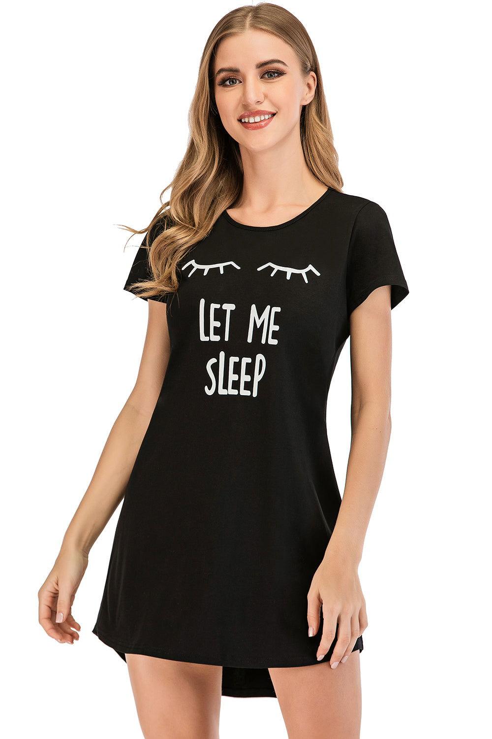 Graphic Round Neck Short Sleeve Lounge Dress - Clothes For Her Online Store