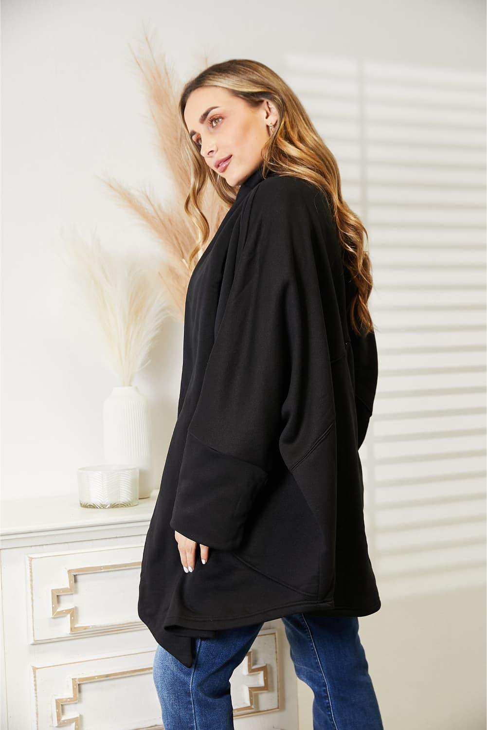 HEYSON Full Size Open Front Cardigan with Scarf Design - Clothes For Her Online Store