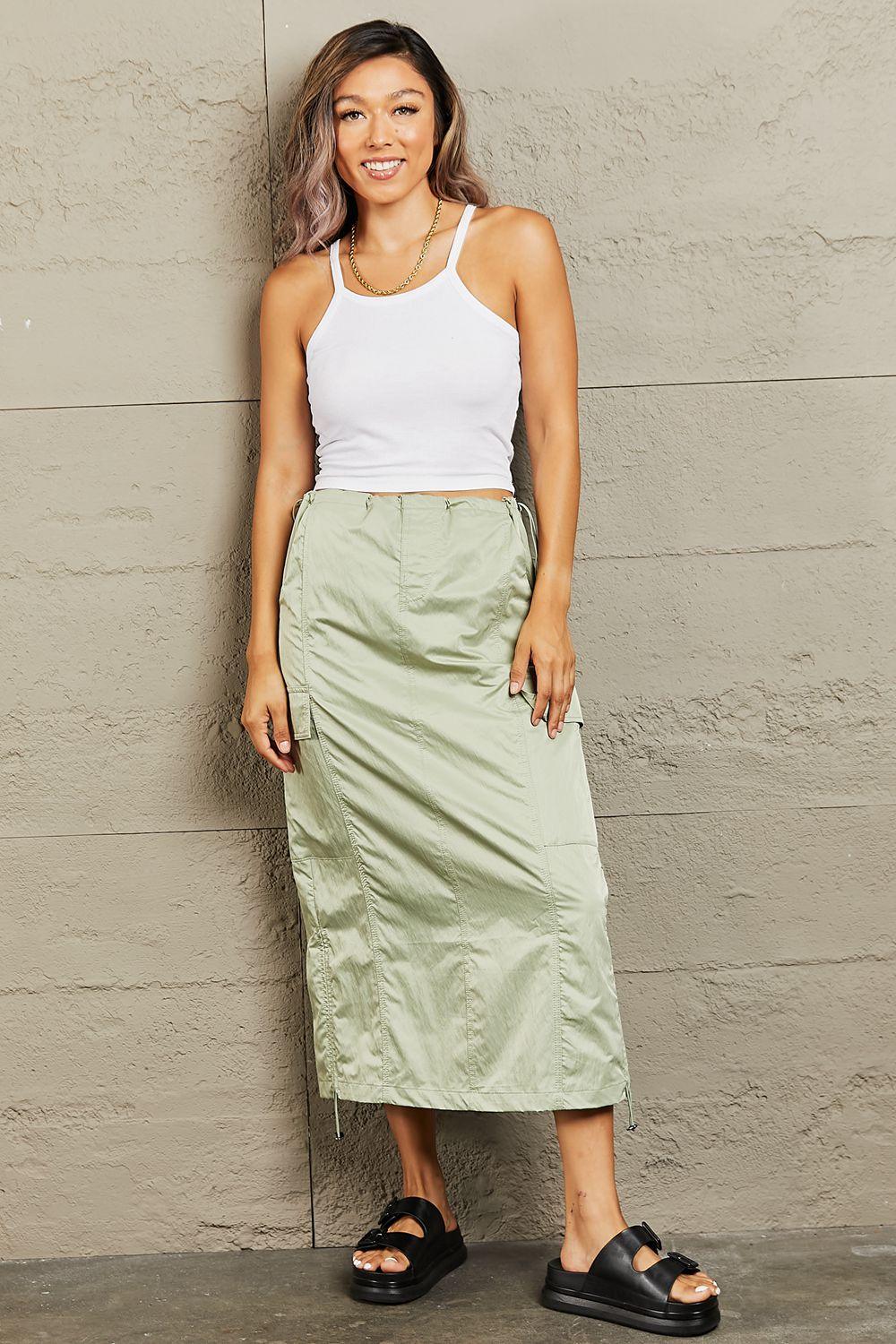 HYFVE Just In Time High Waisted Cargo Midi Skirt - Clothes For Her Online Store