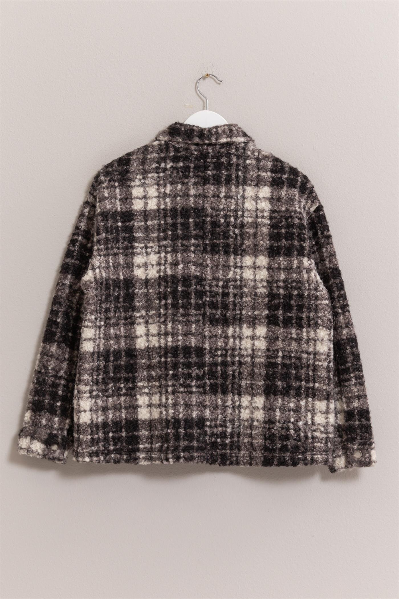 HYFVE Plaid Button Up Boucle Jacket - Clothes For Her Online Store