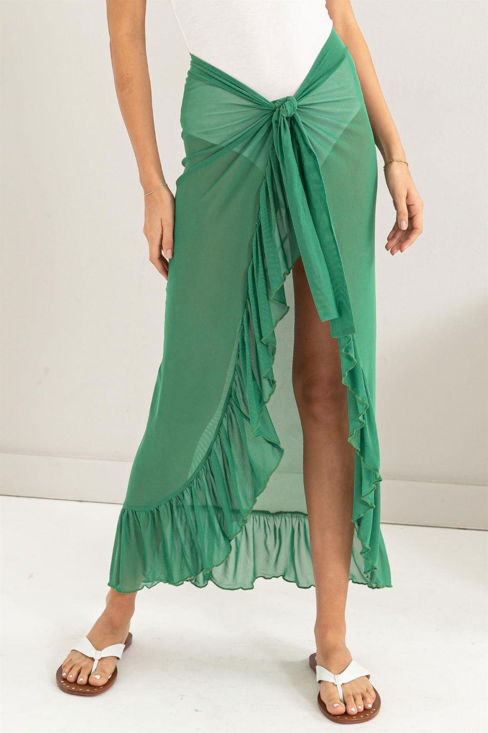 HYFVE Ruffle Trim Cover Up Sarong Skirt - Clothes For Her Online Store