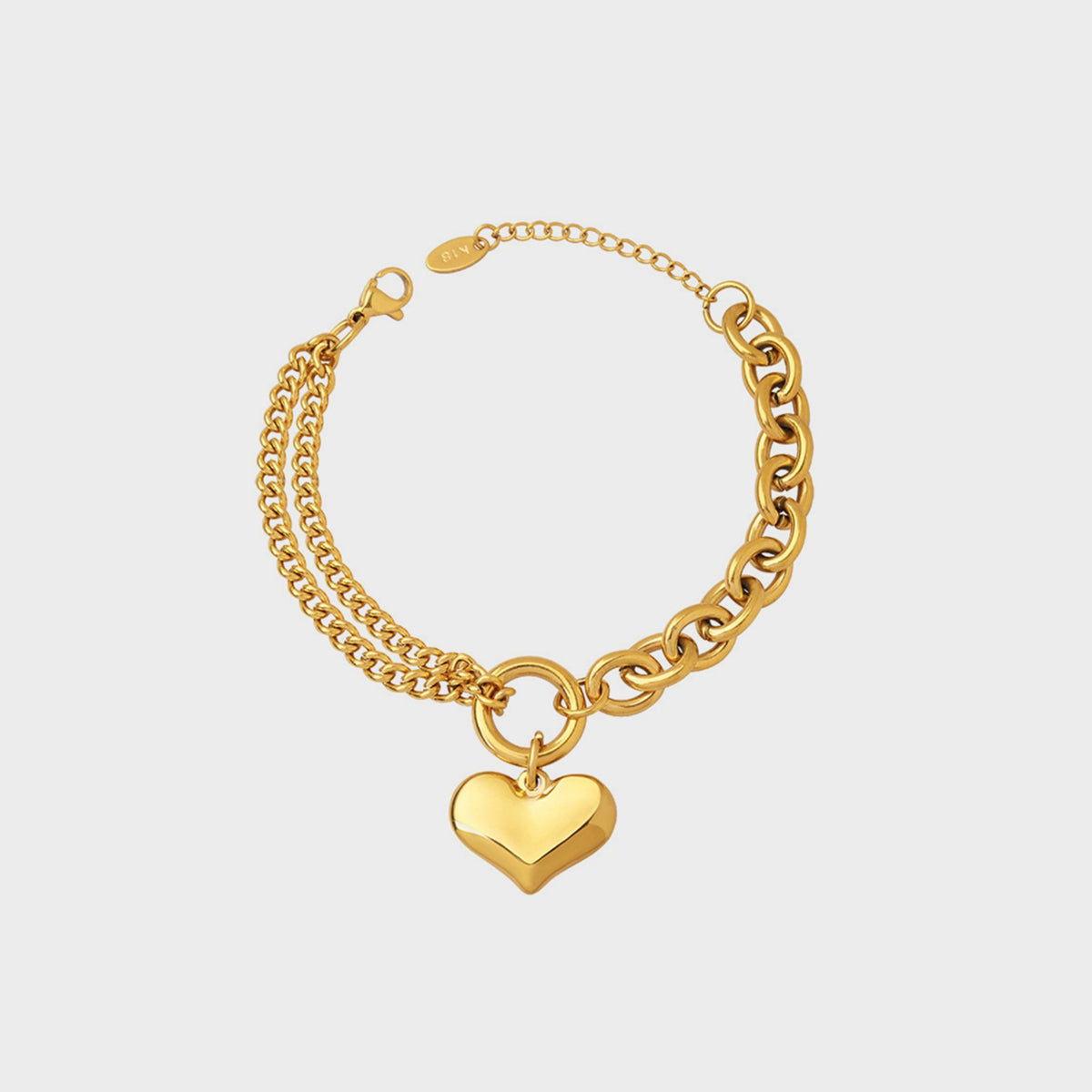 Half Chunky Chain Titanium Steel Bracelet - Clothes For Her Online Store