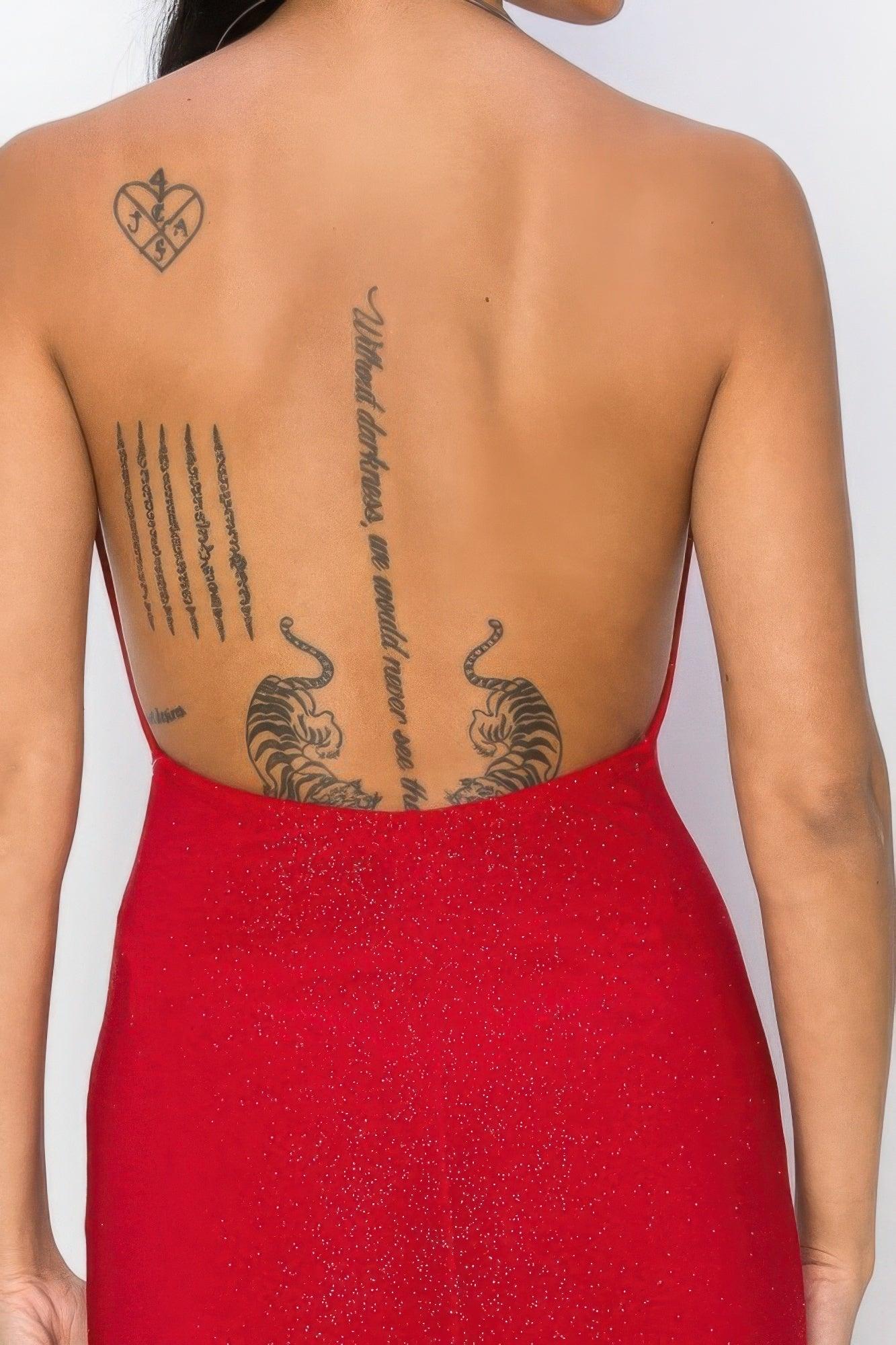 Halter Necklace Trim Long Dress - Clothes For Her Online Store