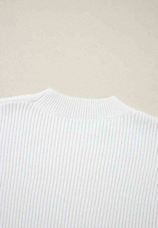 Heart Sequin Round Neck Long Sleeve Sweater - Clothes For Her Online Store