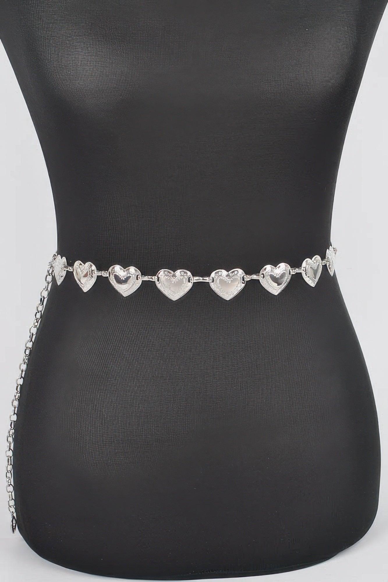 Heart Shape Metal Chain Belt - Clothes For Her Online Store
