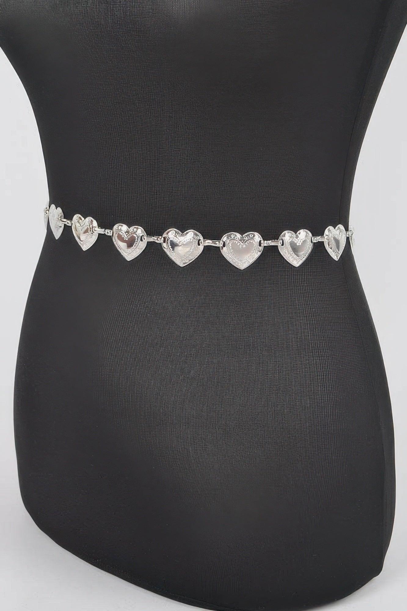 Heart Shape Metal Chain Belt - Clothes For Her Online Store
