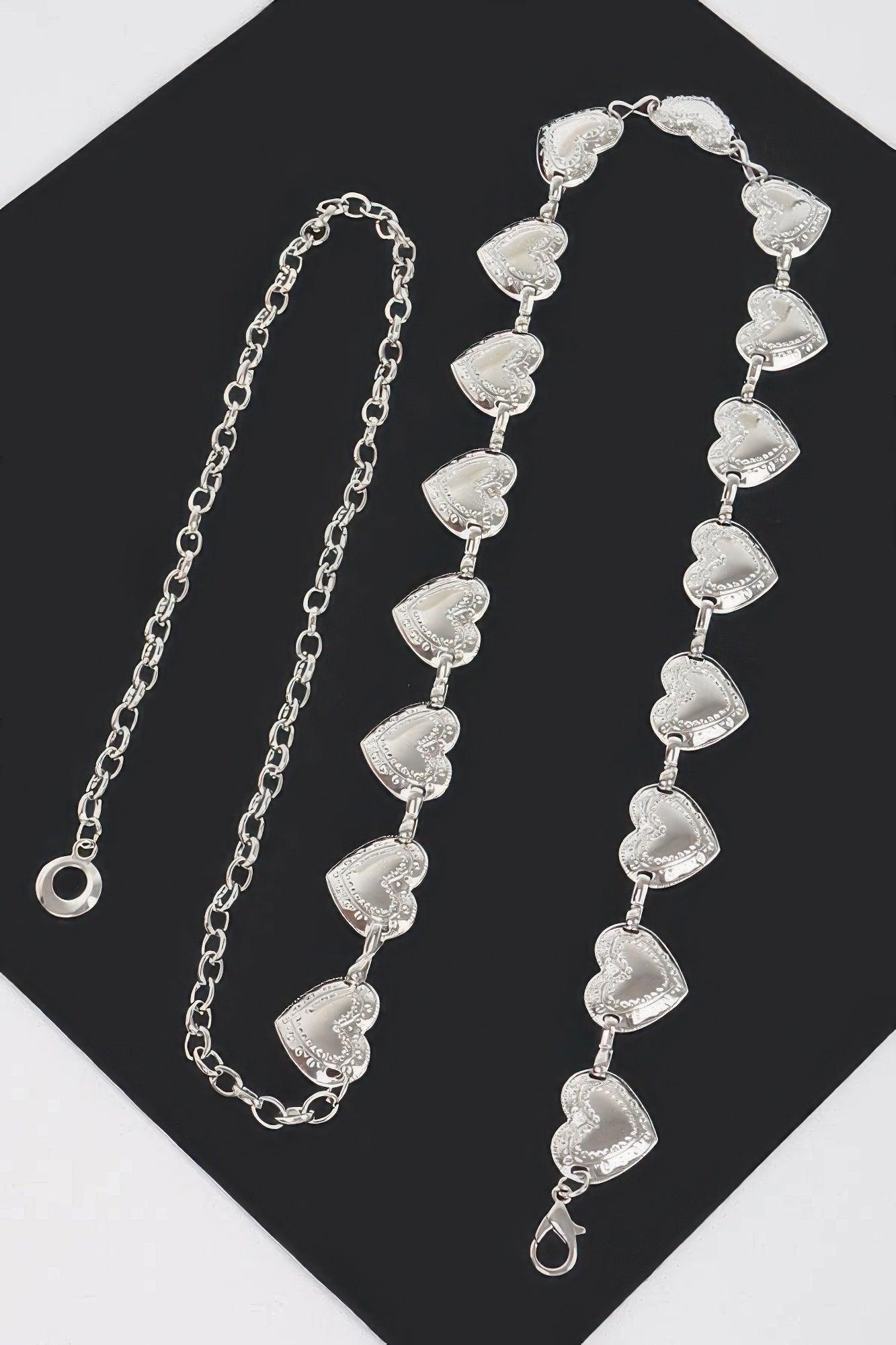 Heart Shape Metal Chain Belt - Clothes For Her Online Store