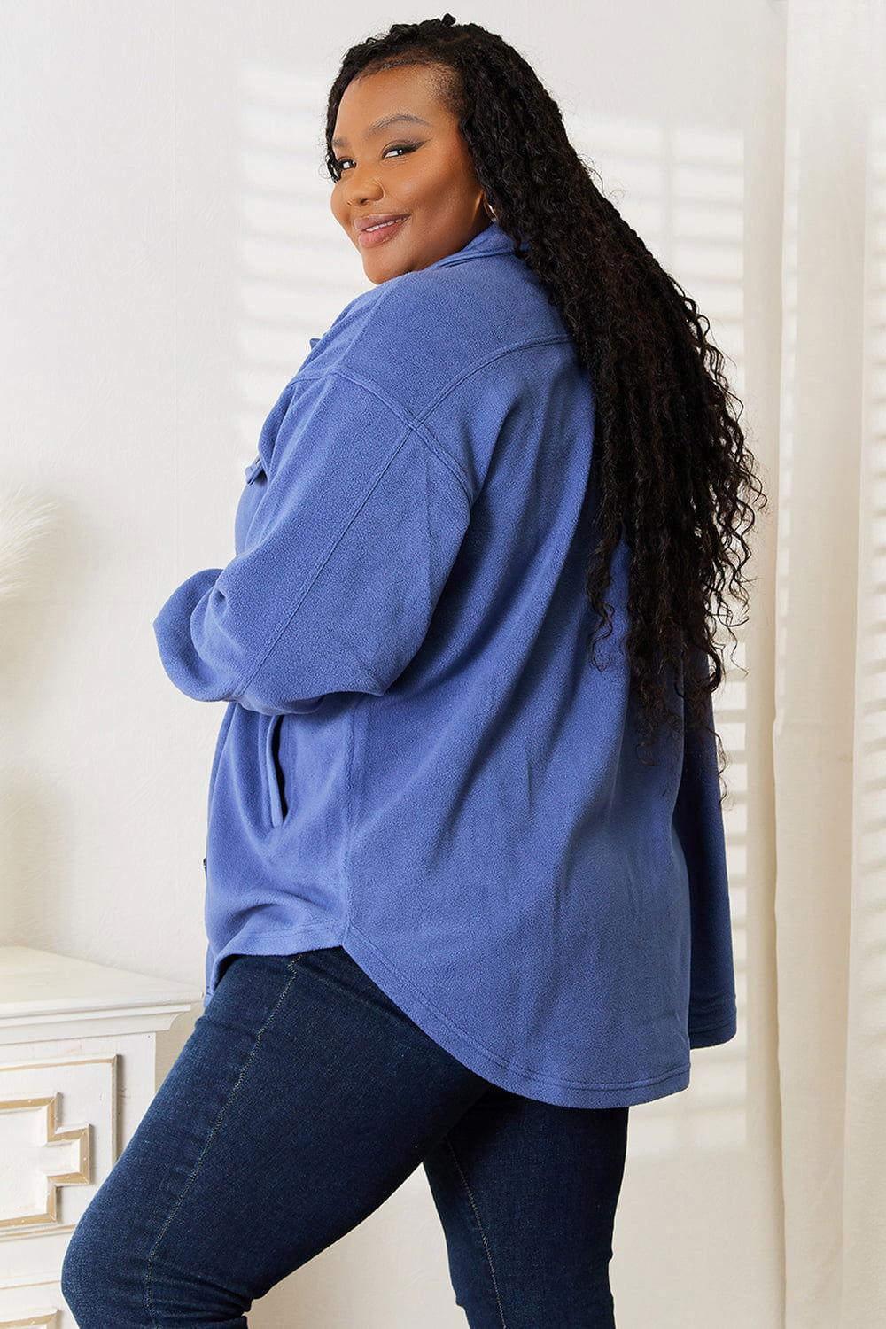 Heimish Cozy Girl Full Size Button Down Shacket - Clothes For Her Online Store