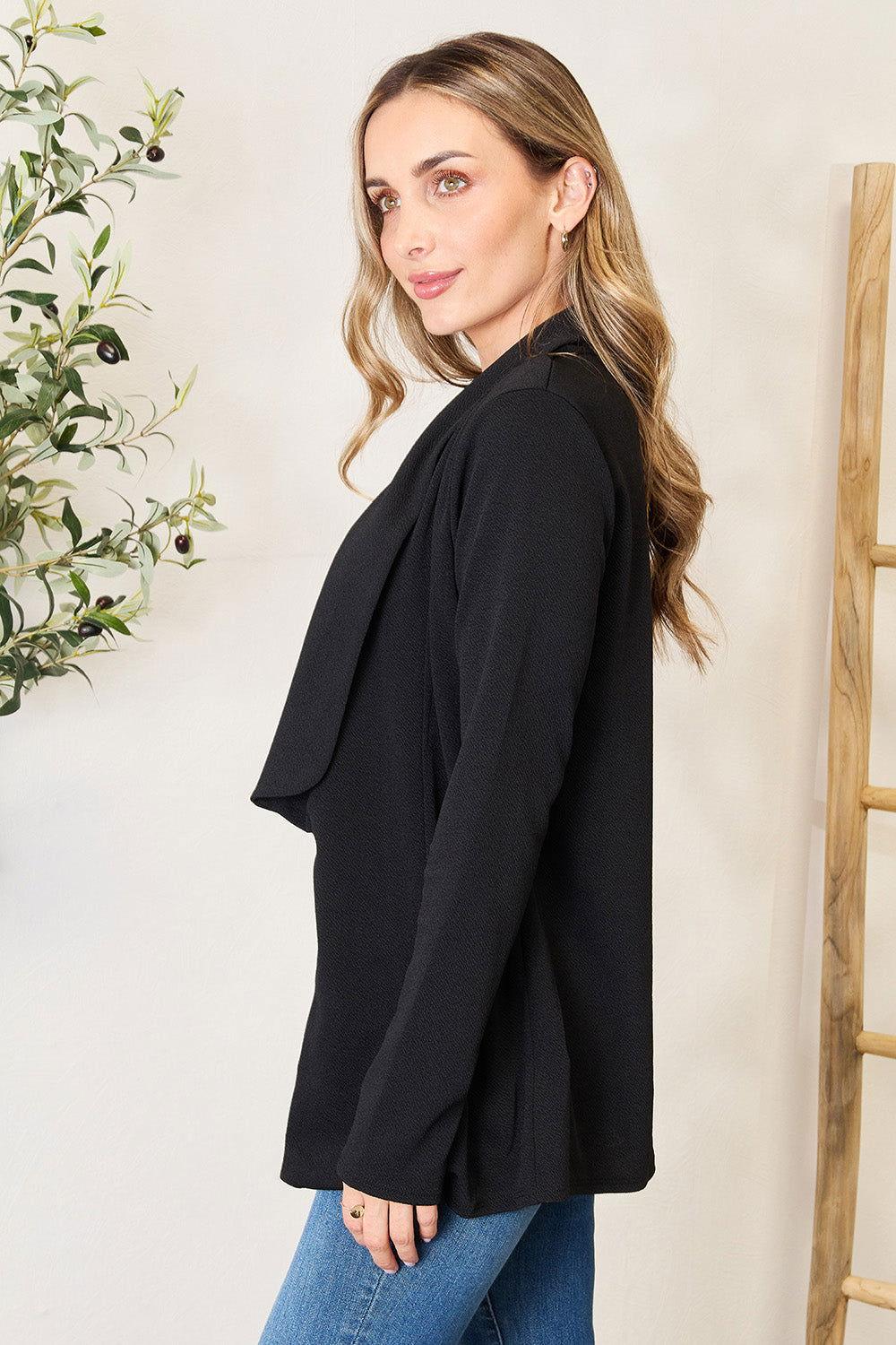 Heimish Full Size Open Front Long Sleeve Blazer - Clothes For Her Online Store