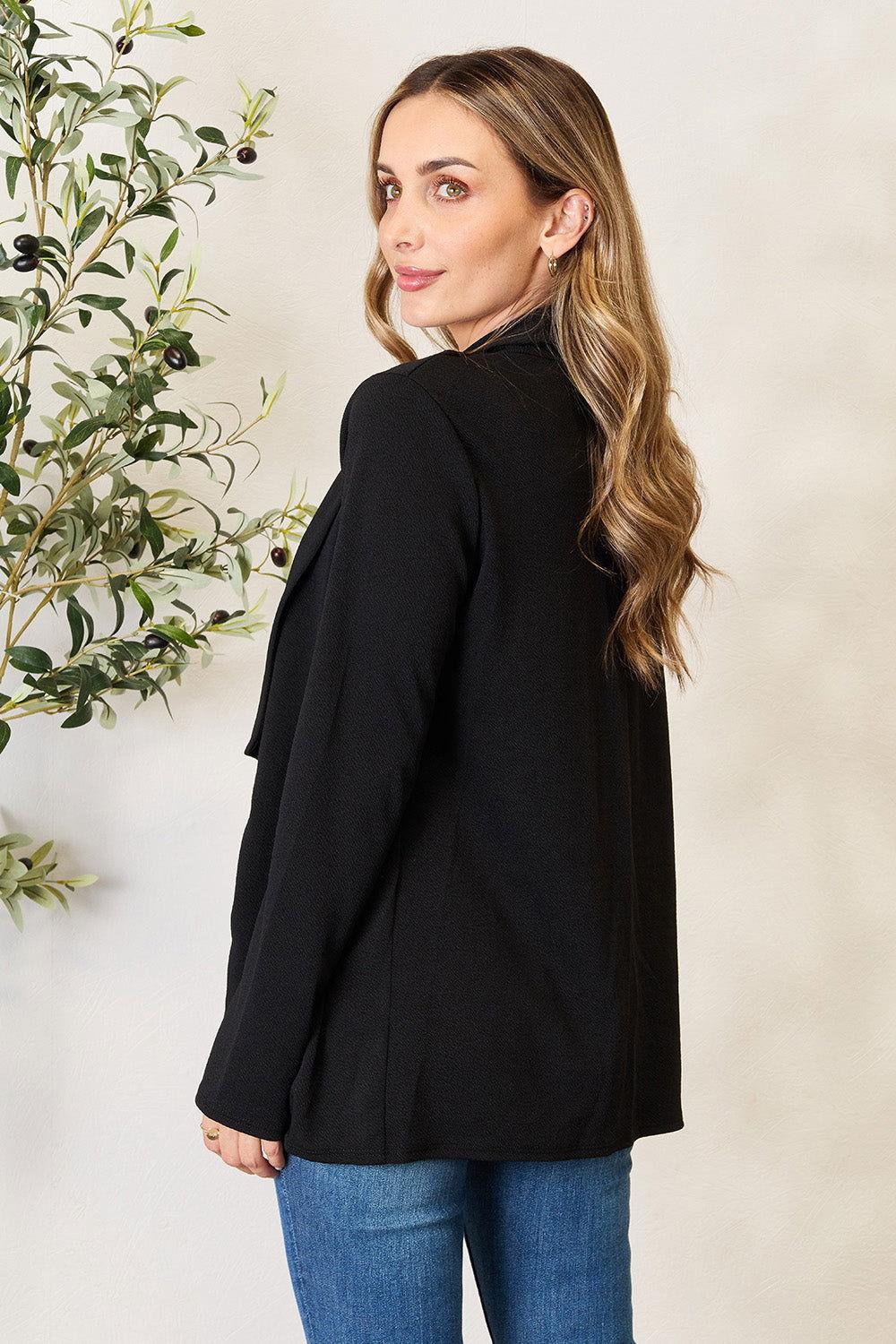 Heimish Full Size Open Front Long Sleeve Blazer - Clothes For Her Online Store