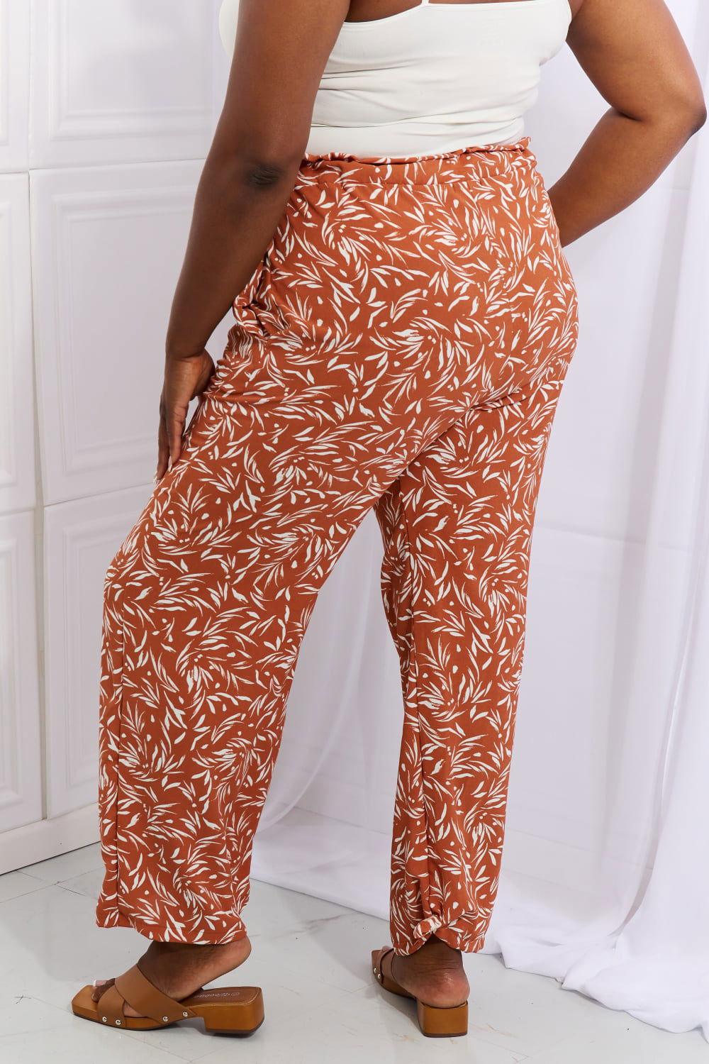 Heimish Right Angle Full Size Geometric Printed Pants in Red Orange - Clothes For Her Online Store