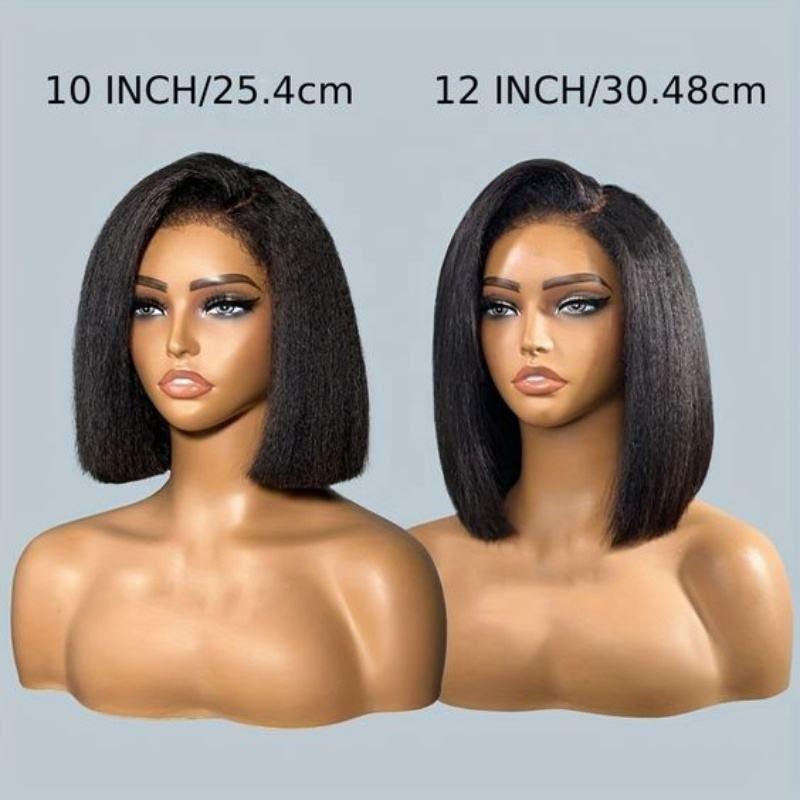 High Quality 13x4 Lace Frontal Glueless Wigs Human Hair Kinky Straight 4x4 HD Lace Closure Wig 4C Edge Baby Hair Brazilian Bob - Clothes For Her Online Store