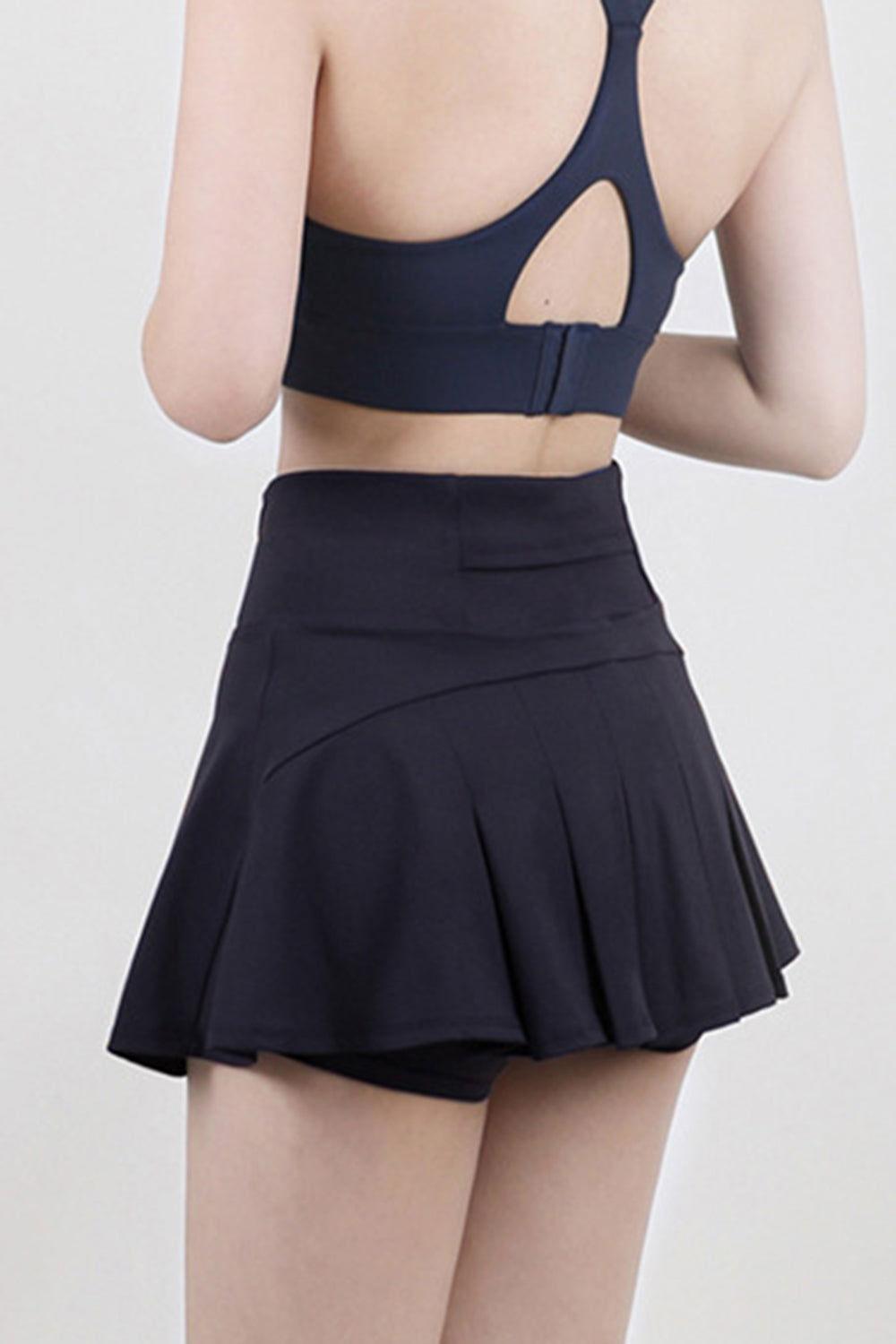 High Waist Pleated Active Skirt - Clothes For Her Online Store