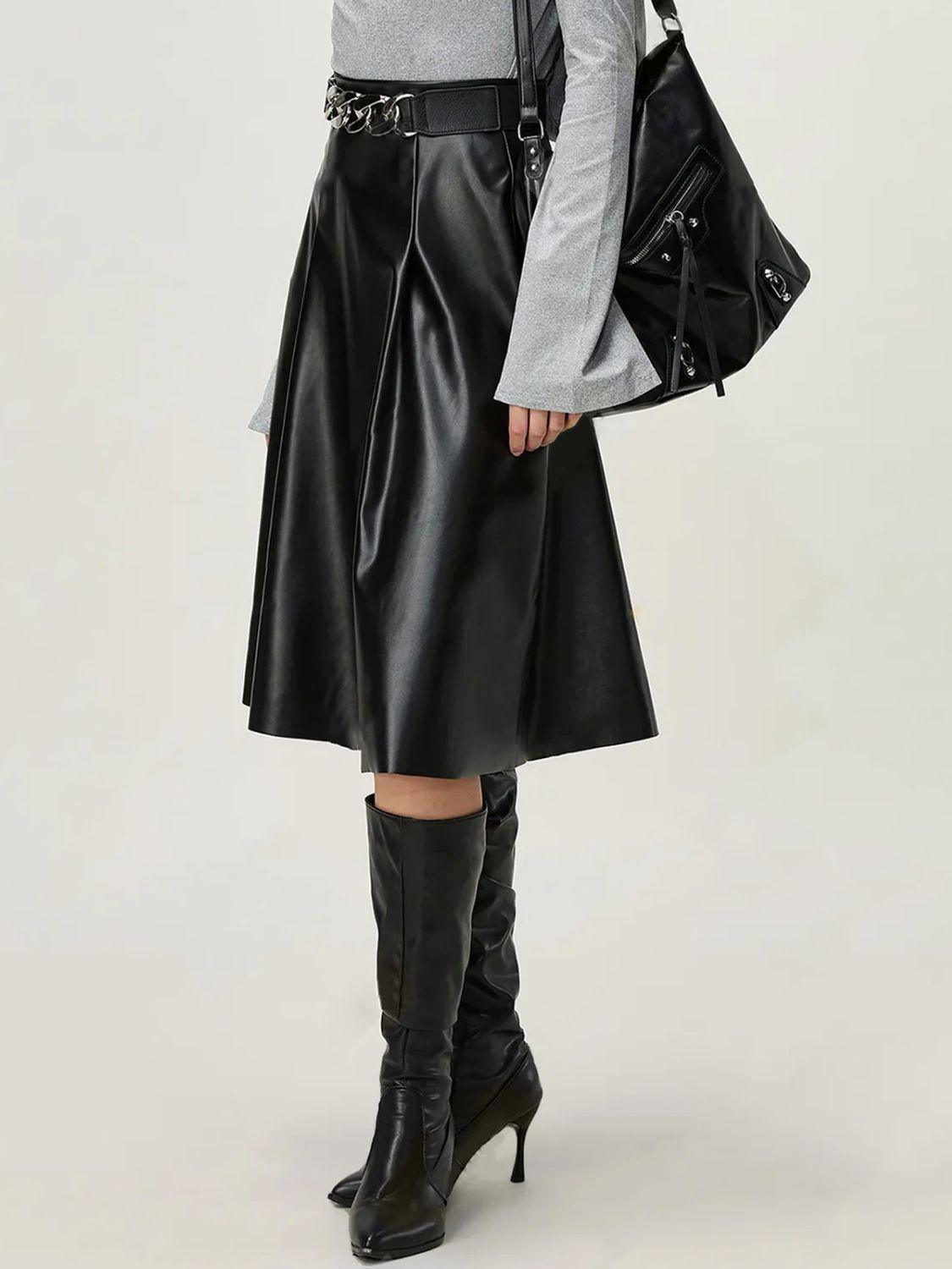 High Waist Skirt with Zipper - Clothes For Her Online Store