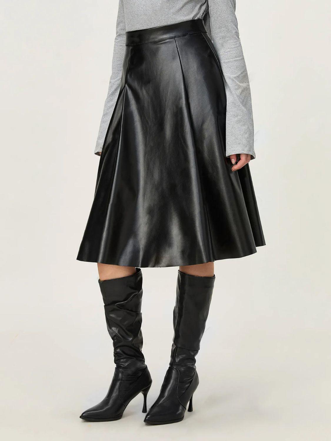 High Waist Skirt with Zipper - Clothes For Her Online Store