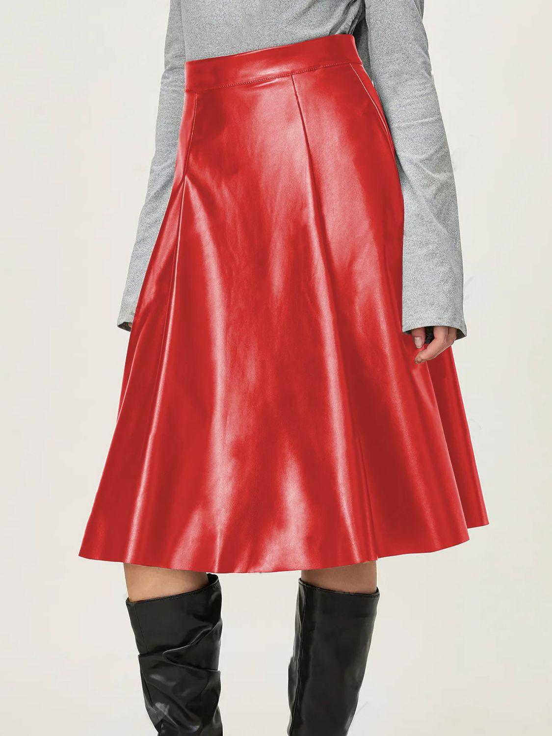 High Waist Skirt with Zipper - Clothes For Her Online Store