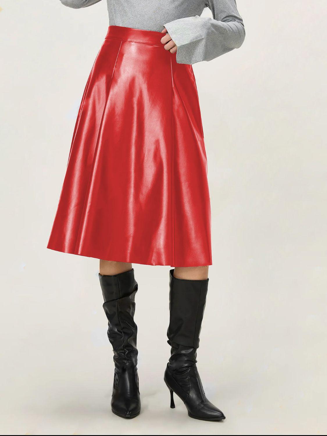 High Waist Skirt with Zipper - Clothes For Her Online Store