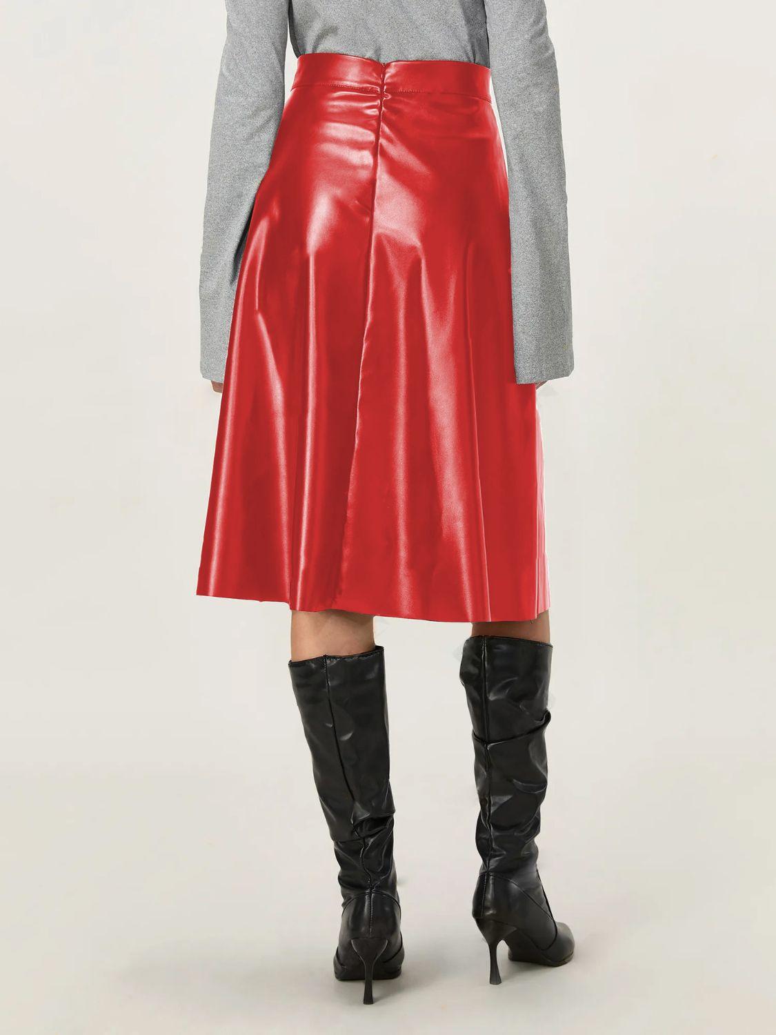 High Waist Skirt with Zipper - Clothes For Her Online Store