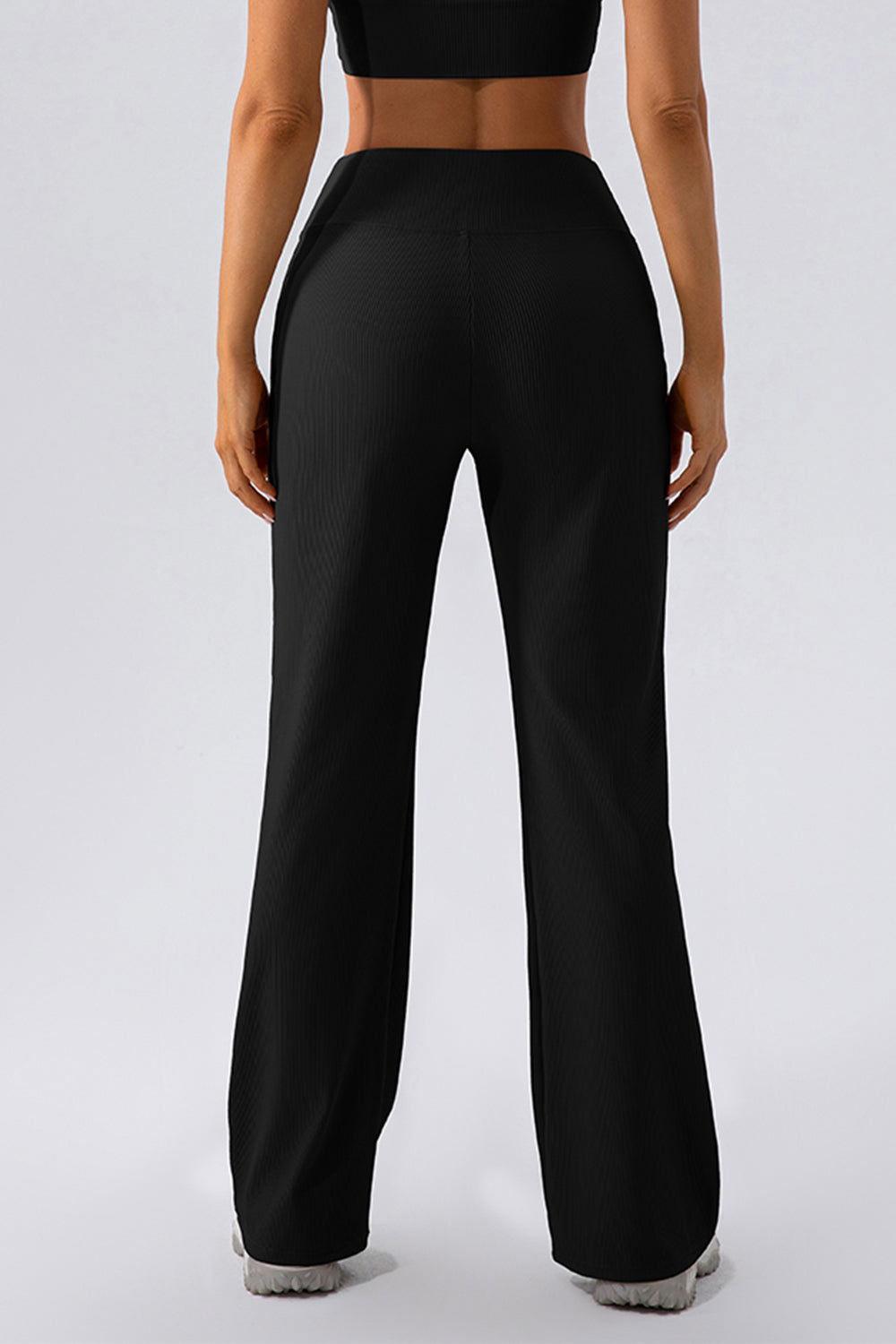 High Waist Straight Active Pants - Clothes For Her Online Store