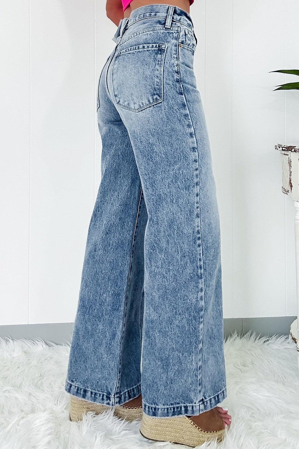 High Waist Wide Leg Jeans - Clothes For Her Online Store
