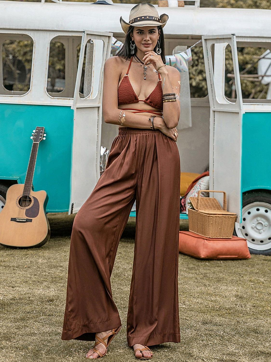 High Waist Wide Leg Pants - Clothes For Her Online Store