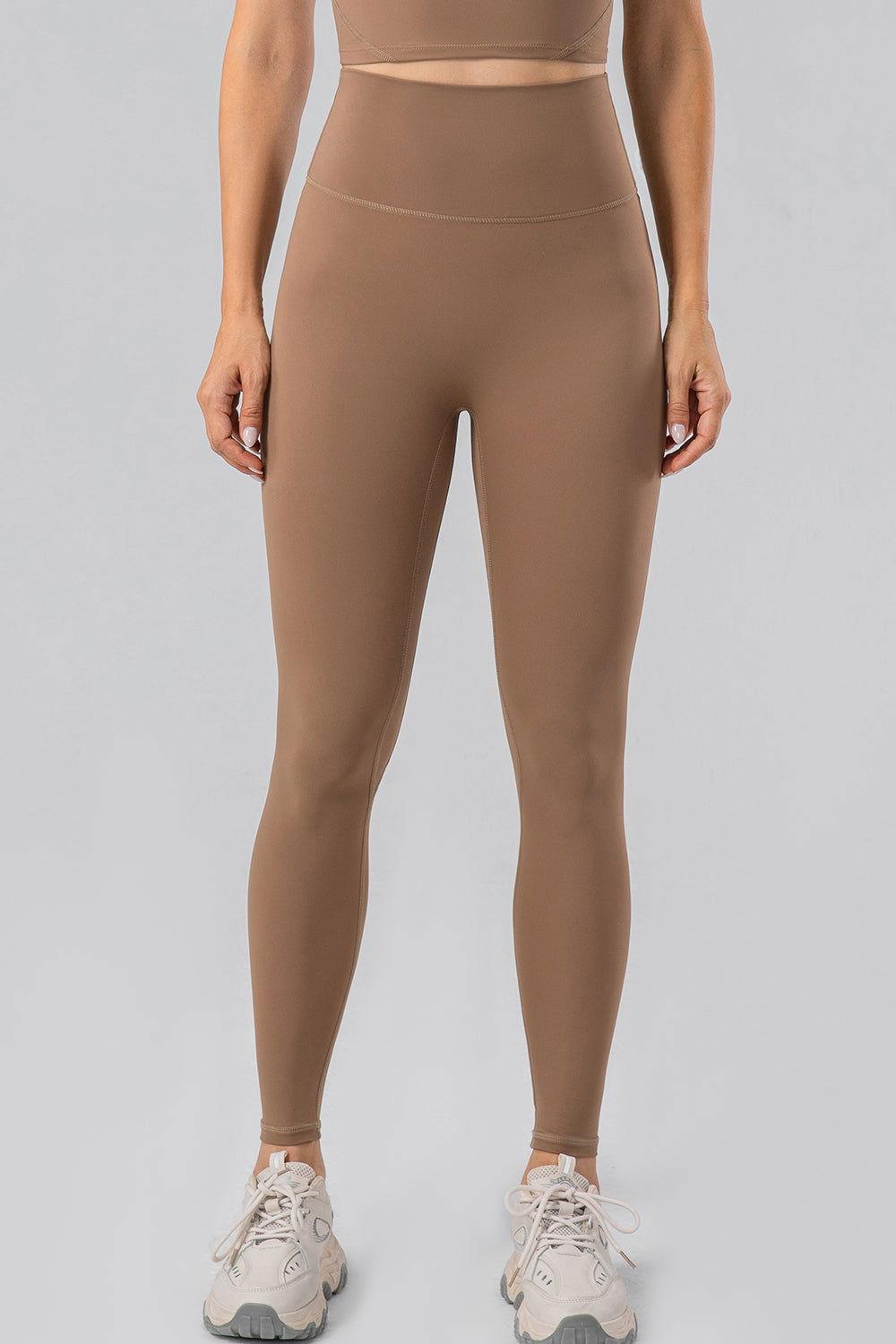 High Waist Wide Waistband Active Leggings - Clothes For Her Online Store
