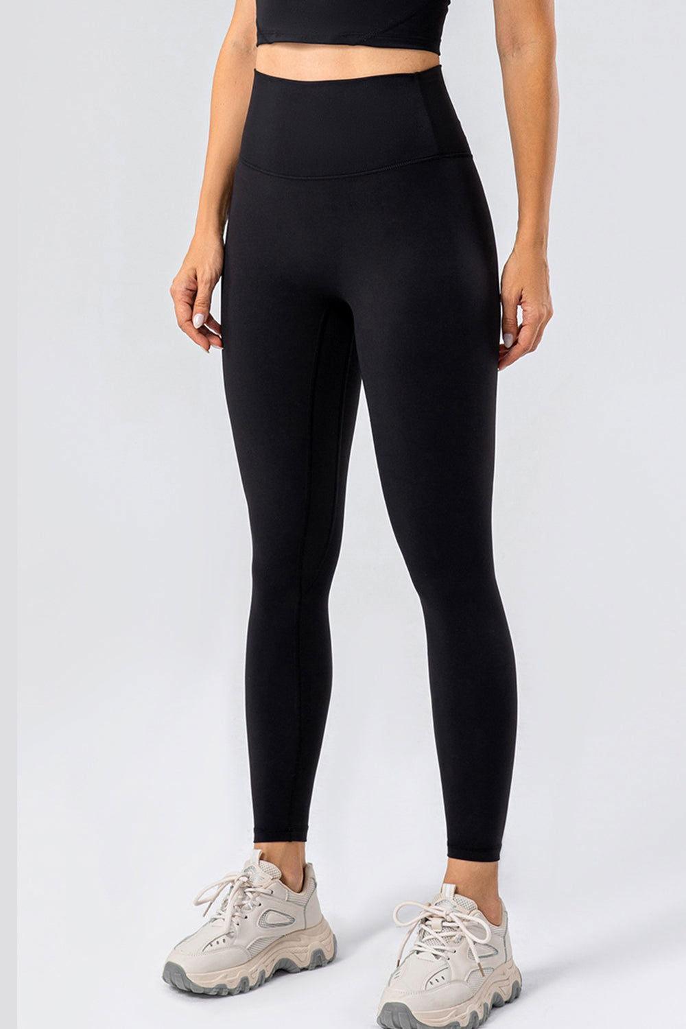 High Waist Wide Waistband Active Leggings - Clothes For Her Online Store