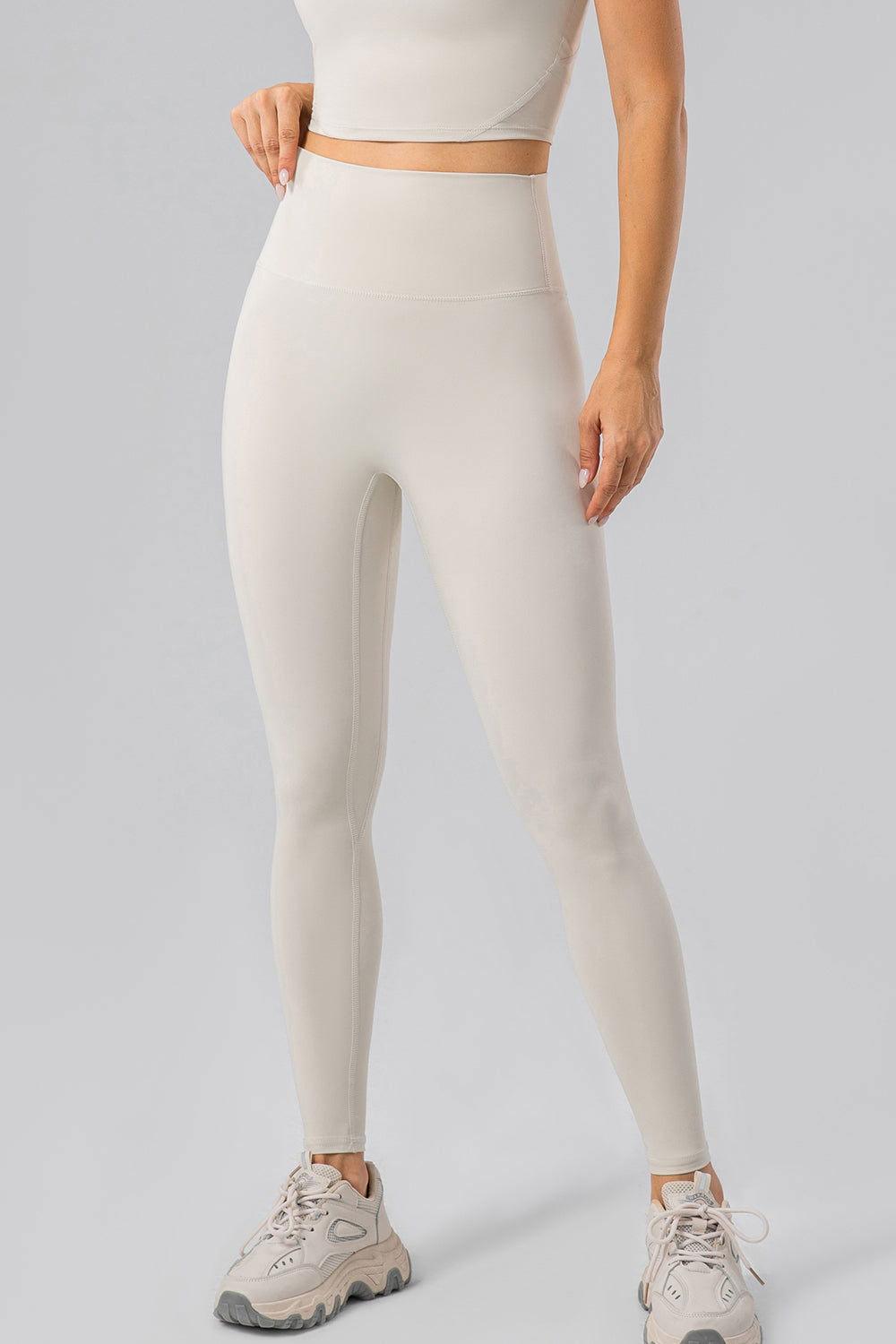 High Waist Wide Waistband Active Leggings - Clothes For Her Online Store