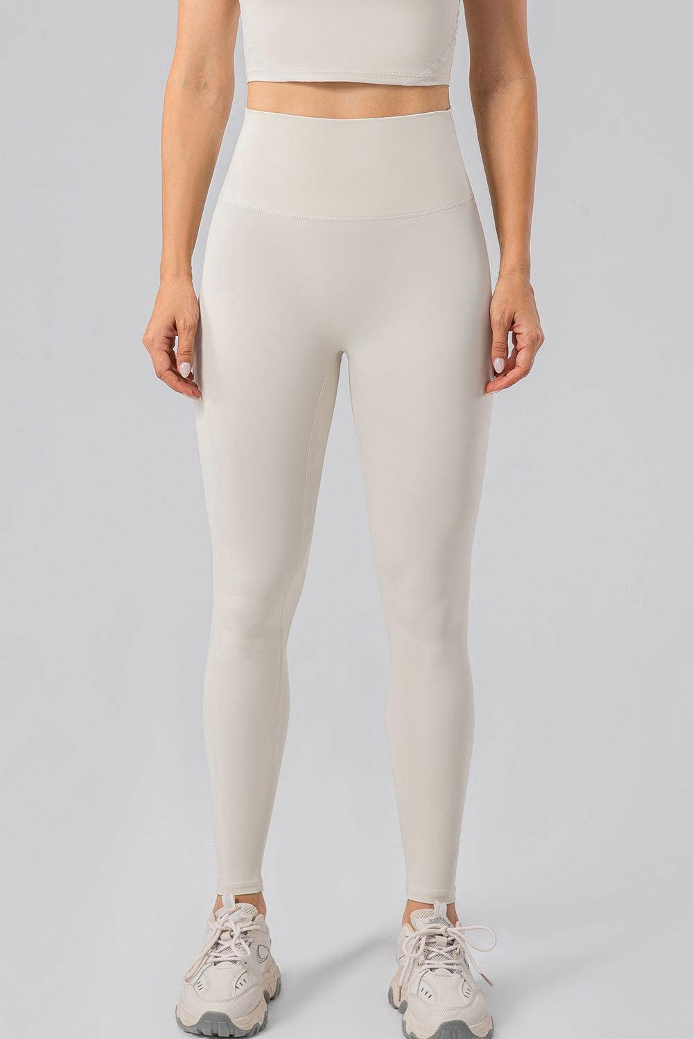 High Waist Wide Waistband Active Leggings - Clothes For Her Online Store
