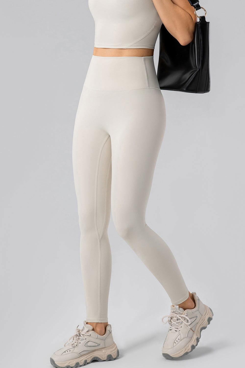High Waist Wide Waistband Active Leggings - Clothes For Her Online Store