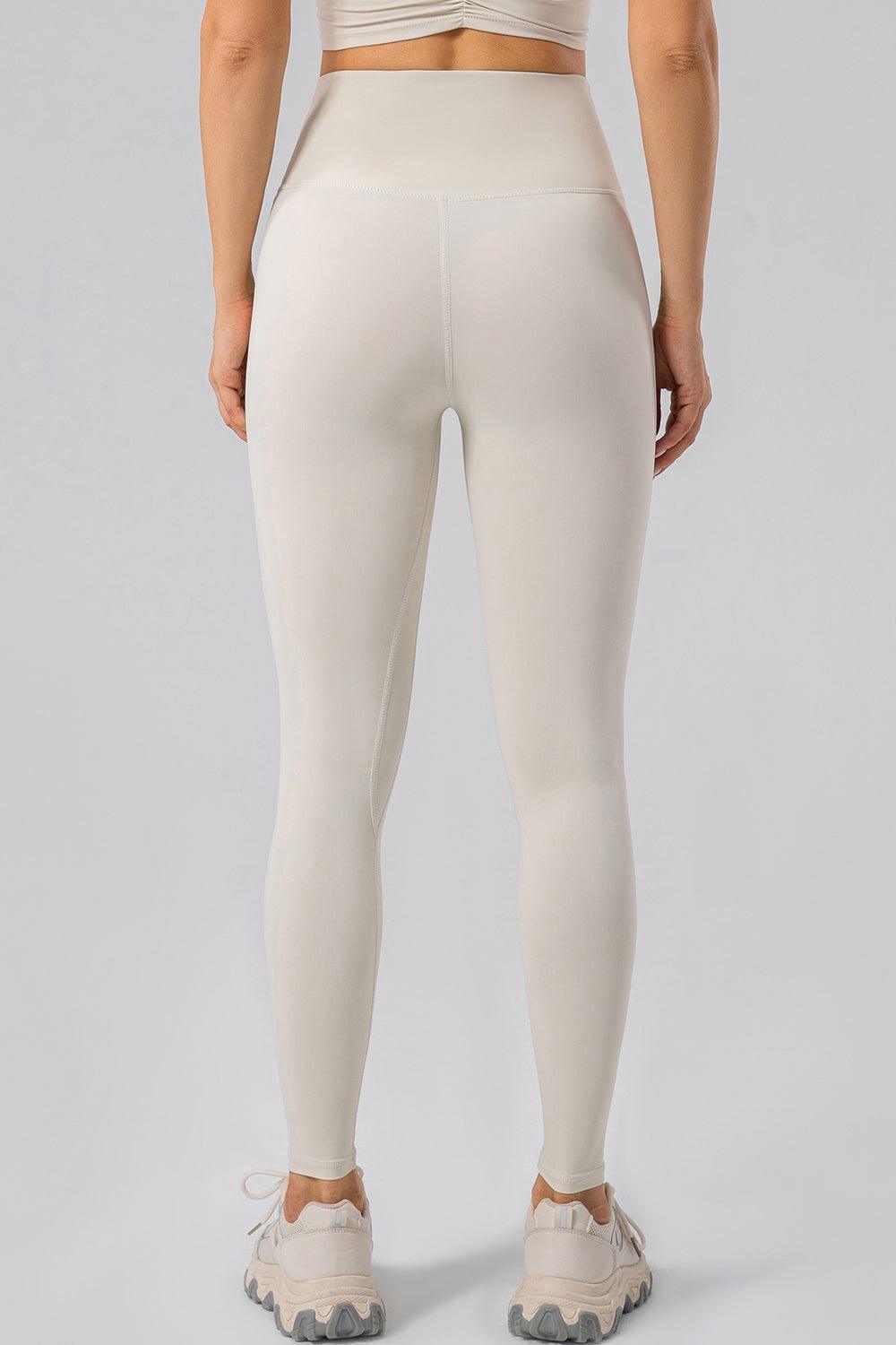 High Waist Wide Waistband Active Leggings - Clothes For Her Online Store