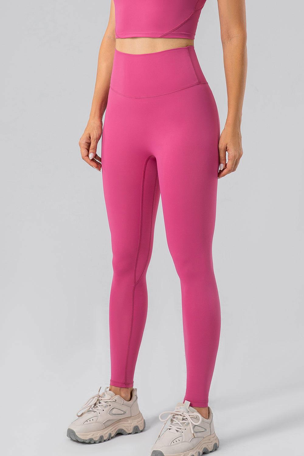 High Waist Wide Waistband Active Leggings - Clothes For Her Online Store
