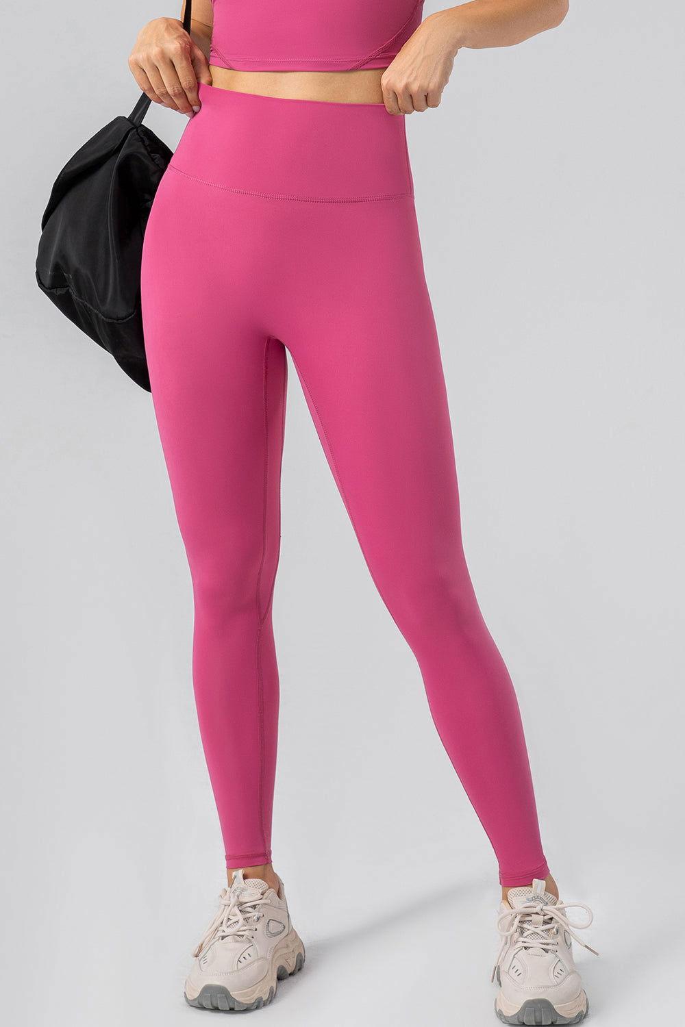 High Waist Wide Waistband Active Leggings - Clothes For Her Online Store