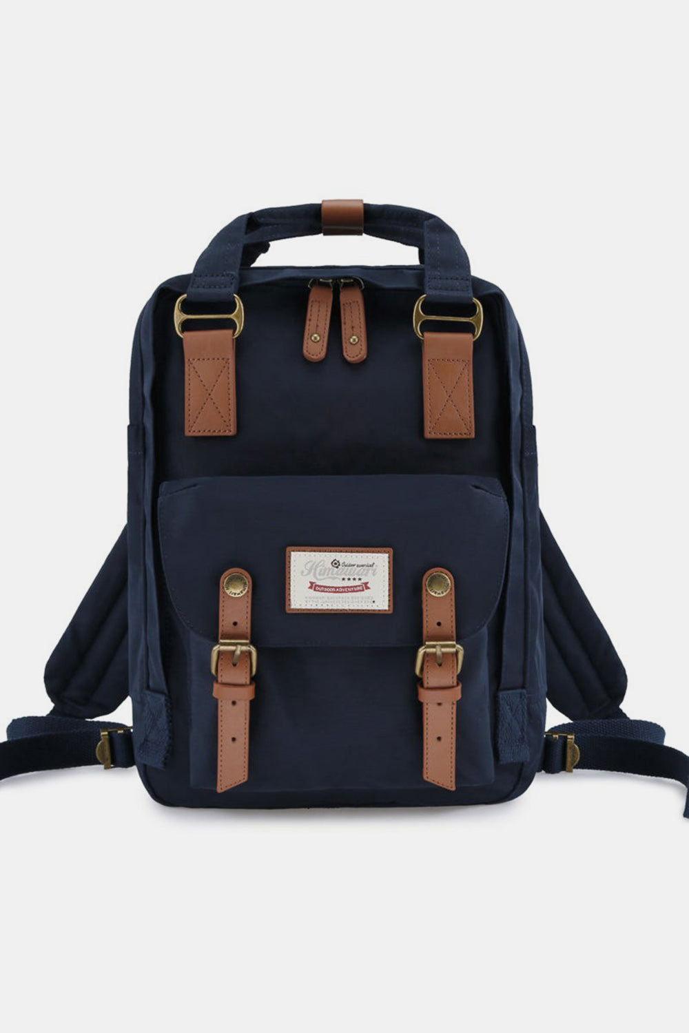Himawari Contrast Waterproof Nylon Backpack Bag - Clothes For Her Online Store