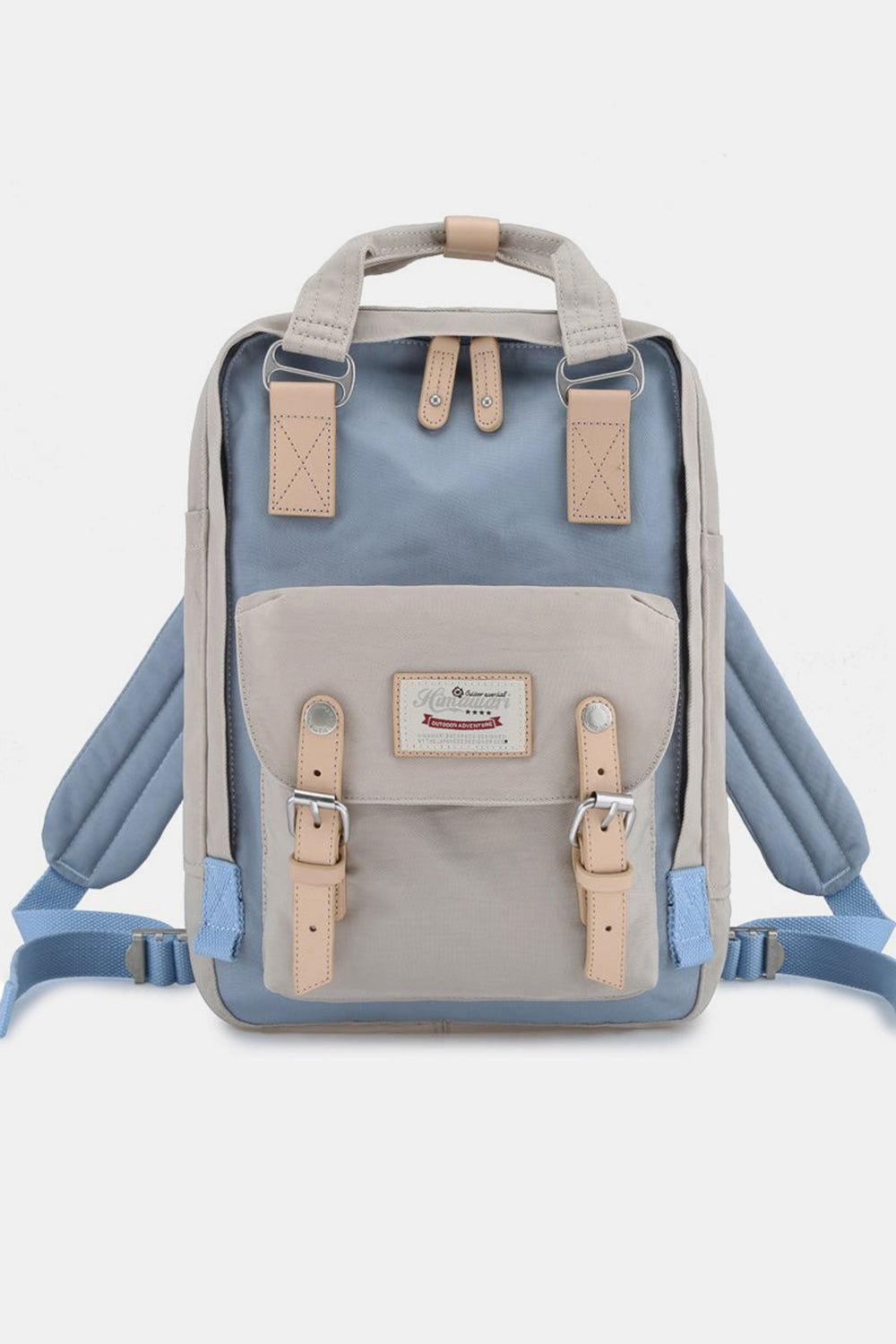 Himawari Contrast Waterproof Nylon Backpack Bag - Clothes For Her Online Store