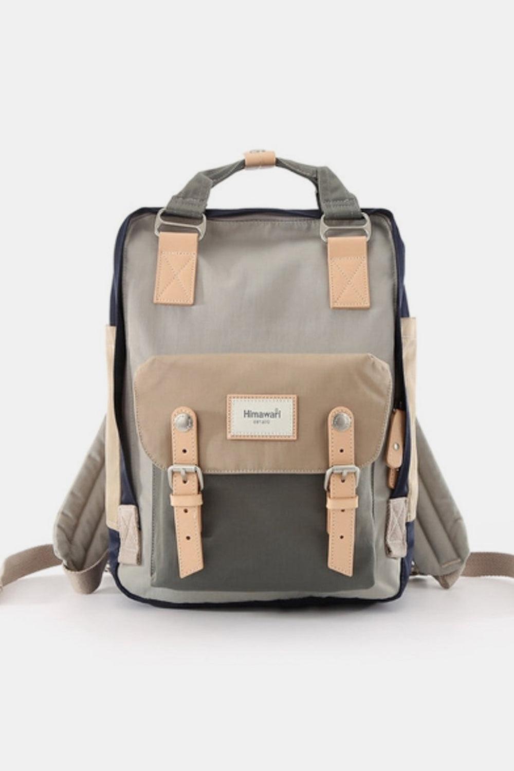 Himawari Contrast Waterproof Nylon Backpack Bag - Clothes For Her Online Store