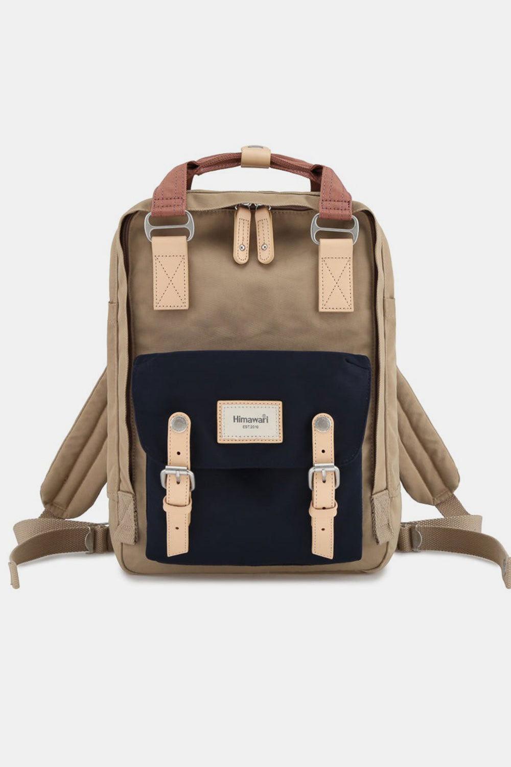 Himawari Contrast Waterproof Nylon Backpack Bag - Clothes For Her Online Store