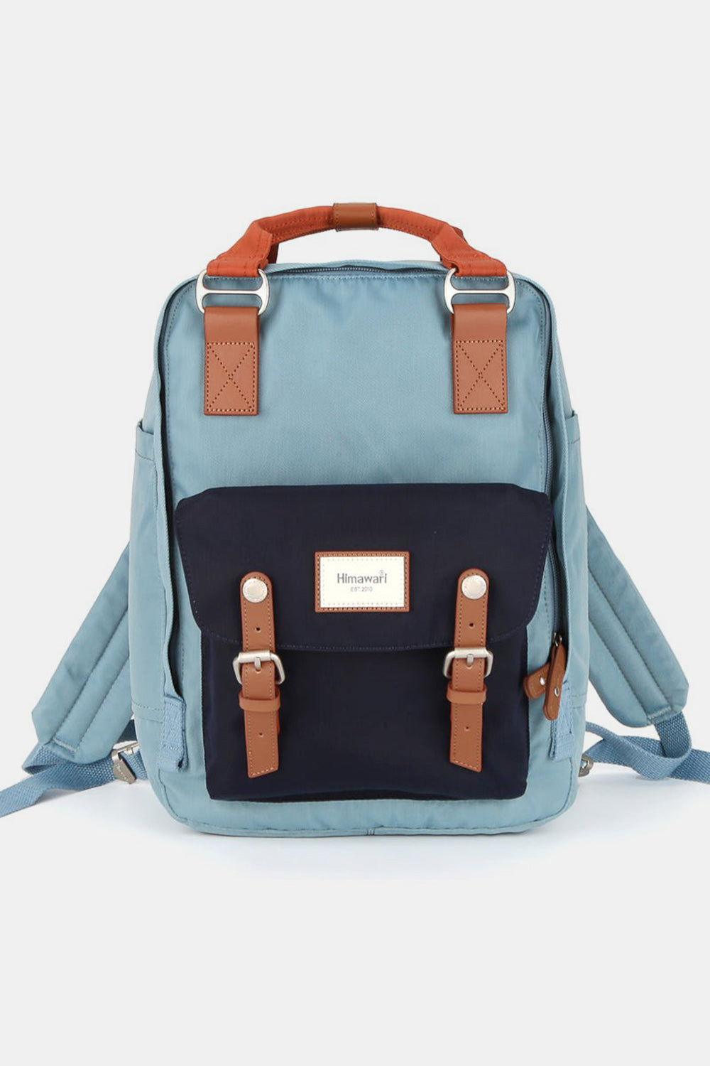 Himawari Contrast Waterproof Nylon Backpack Bag - Clothes For Her Online Store