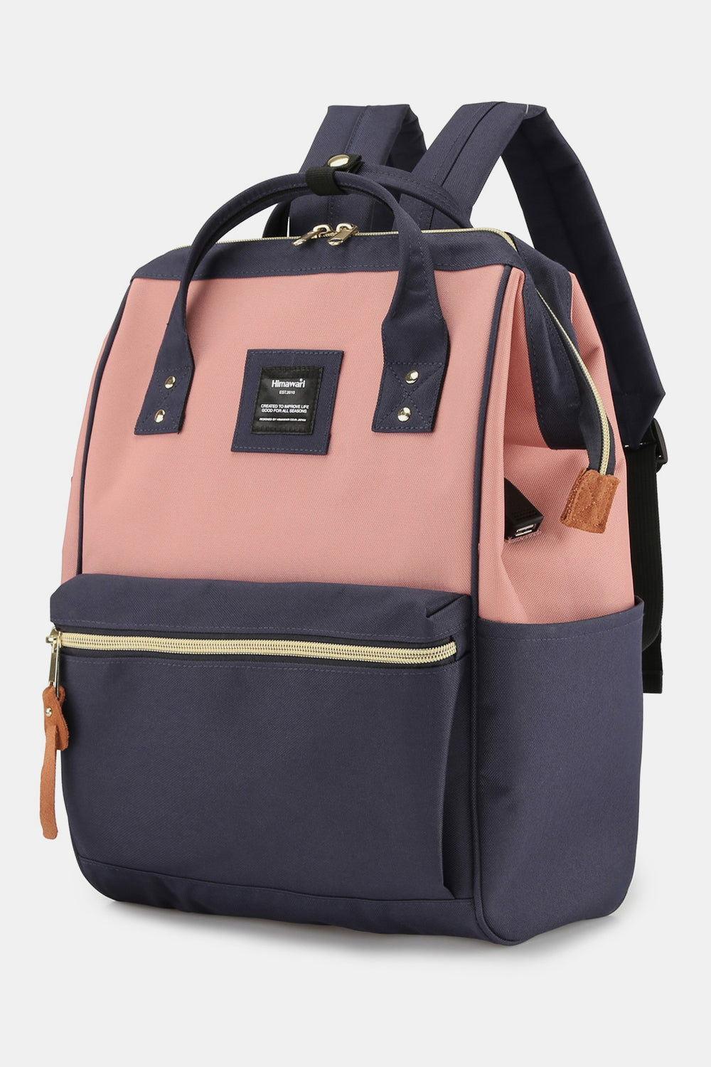 Himawari Waterproof Canvas Backpack Bag with Side Pockets - Clothes For Her Online Store