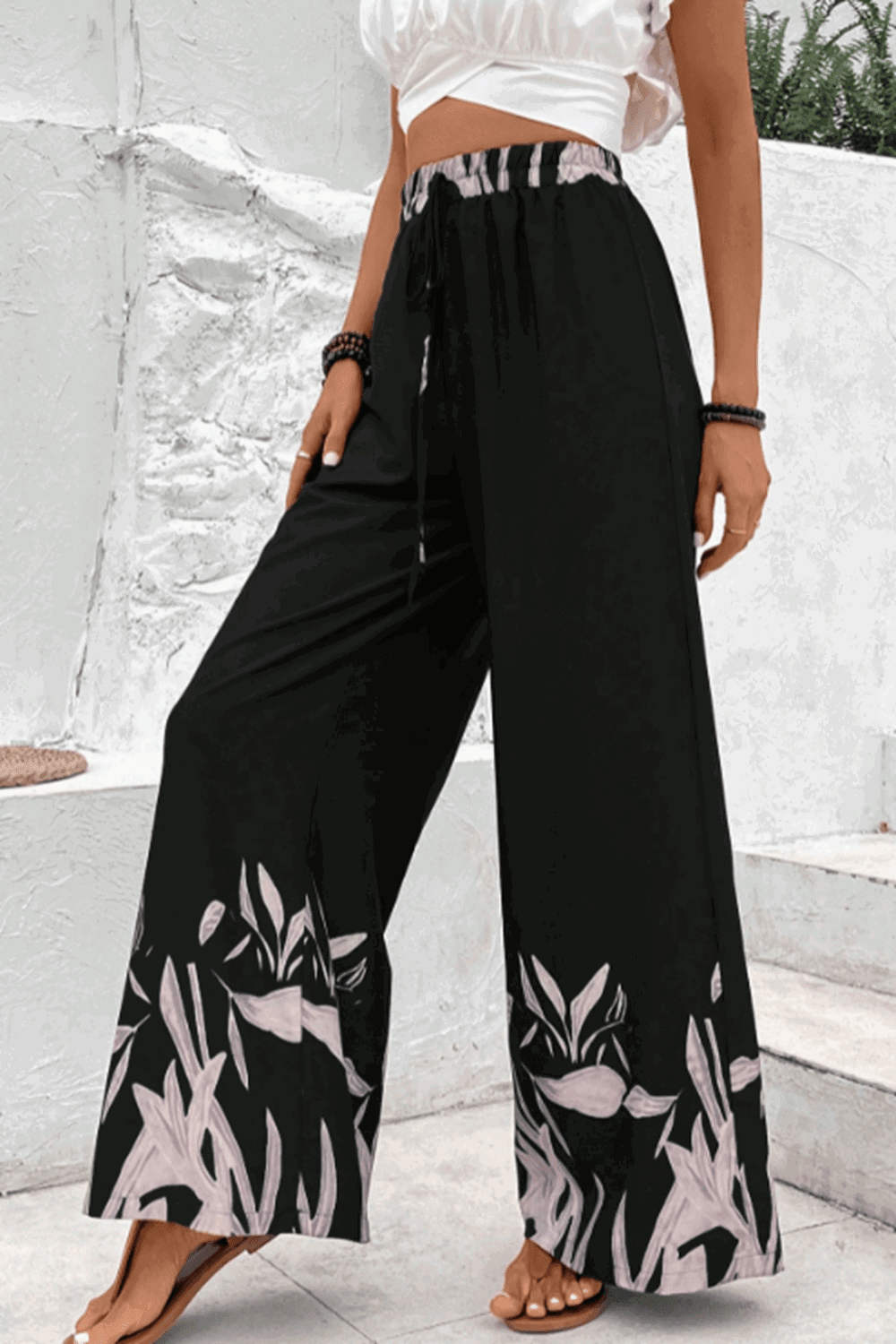 Honey Drawstring High Waist Relax Fit Long Pants - Clothes For Her Online Store