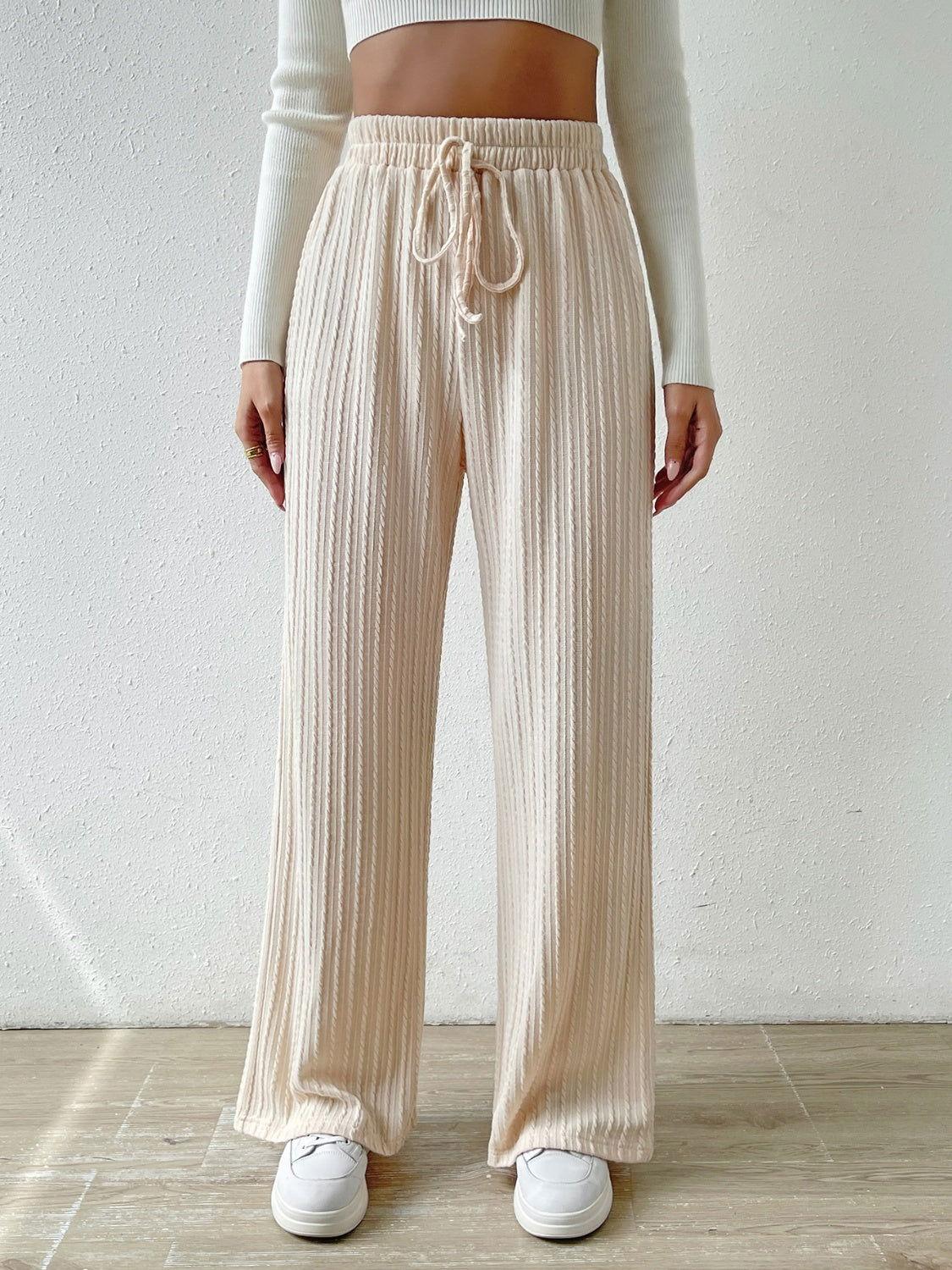 Honey Drawstring Wide Leg Pants - Clothes For Her Online Store