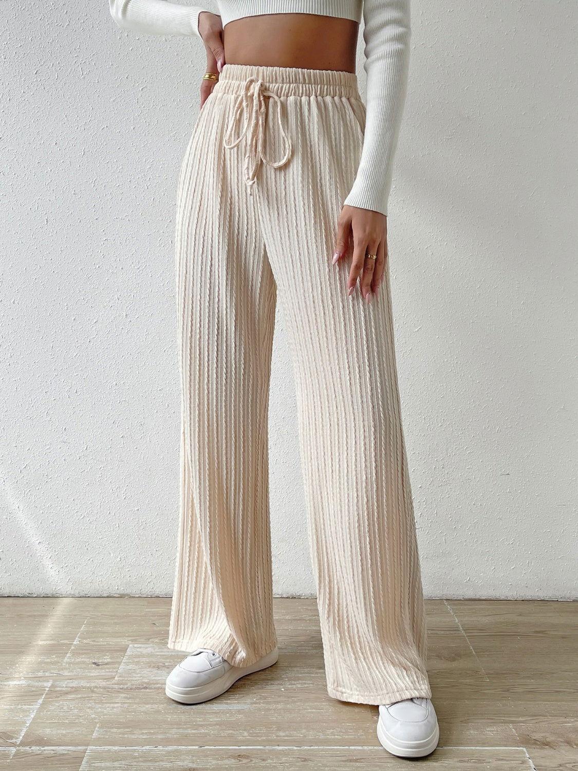 Honey Drawstring Wide Leg Pants - Clothes For Her Online Store