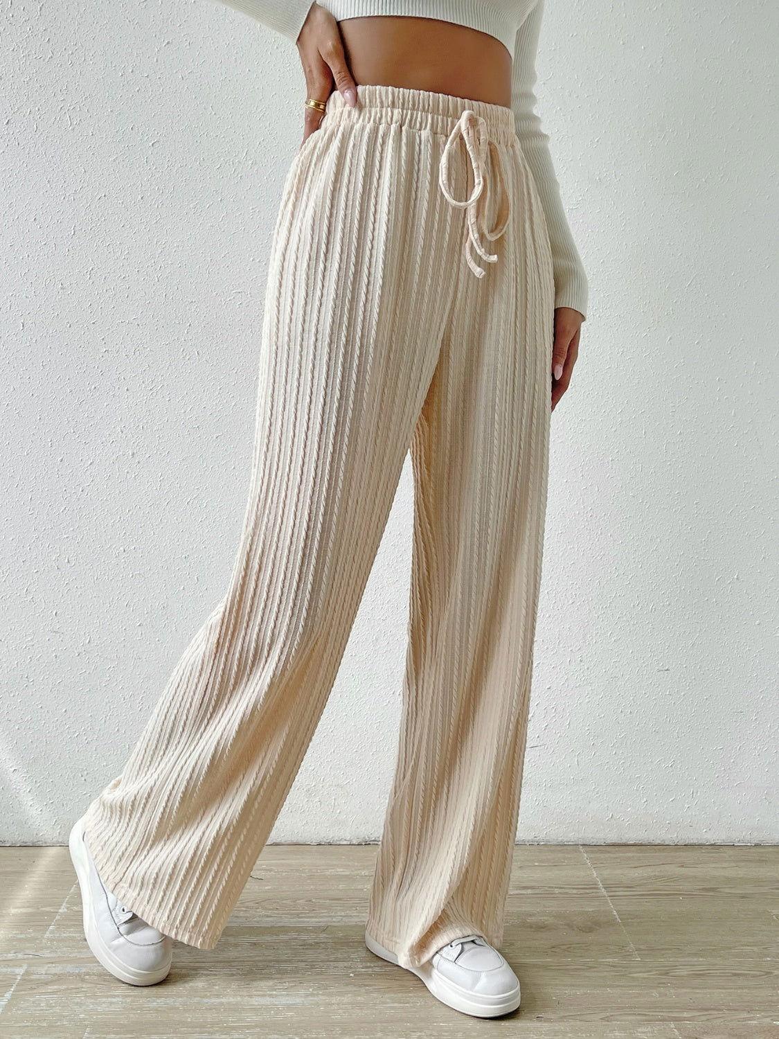 Honey Drawstring Wide Leg Pants - Clothes For Her Online Store