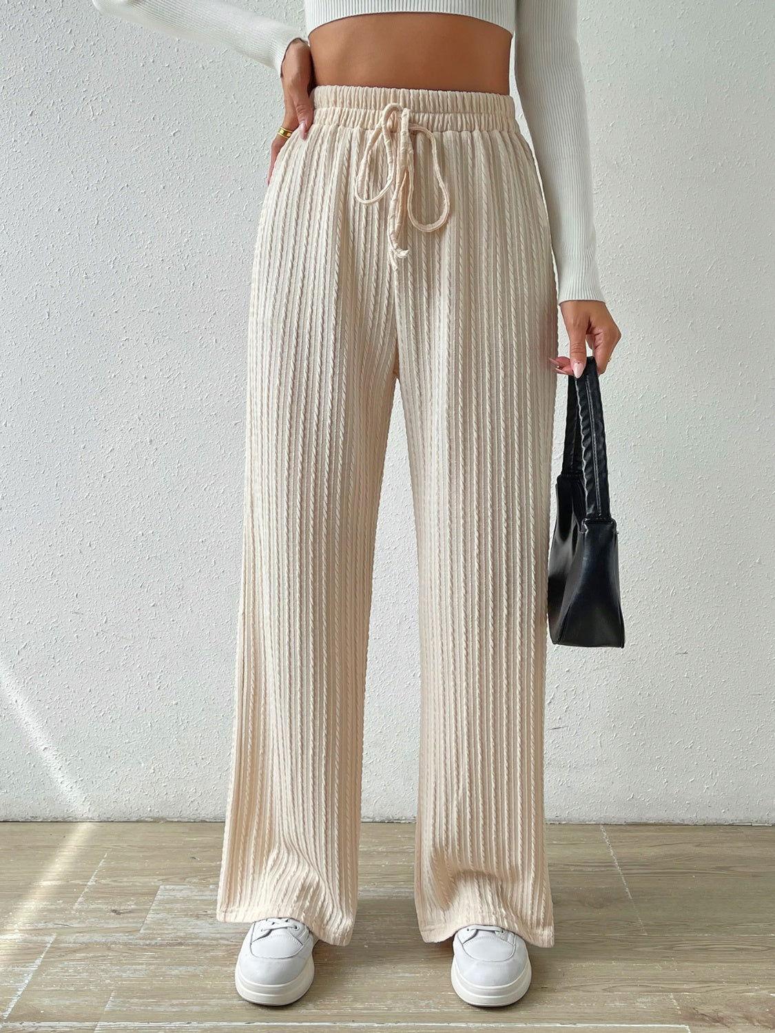 Honey Drawstring Wide Leg Pants - Clothes For Her Online Store
