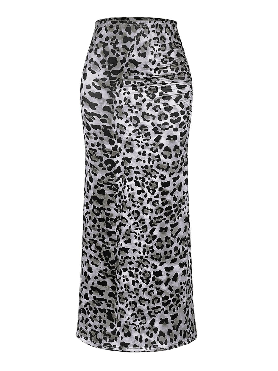 Honey Slit Leopard Midi Skirt - Clothes For Her Online Store
