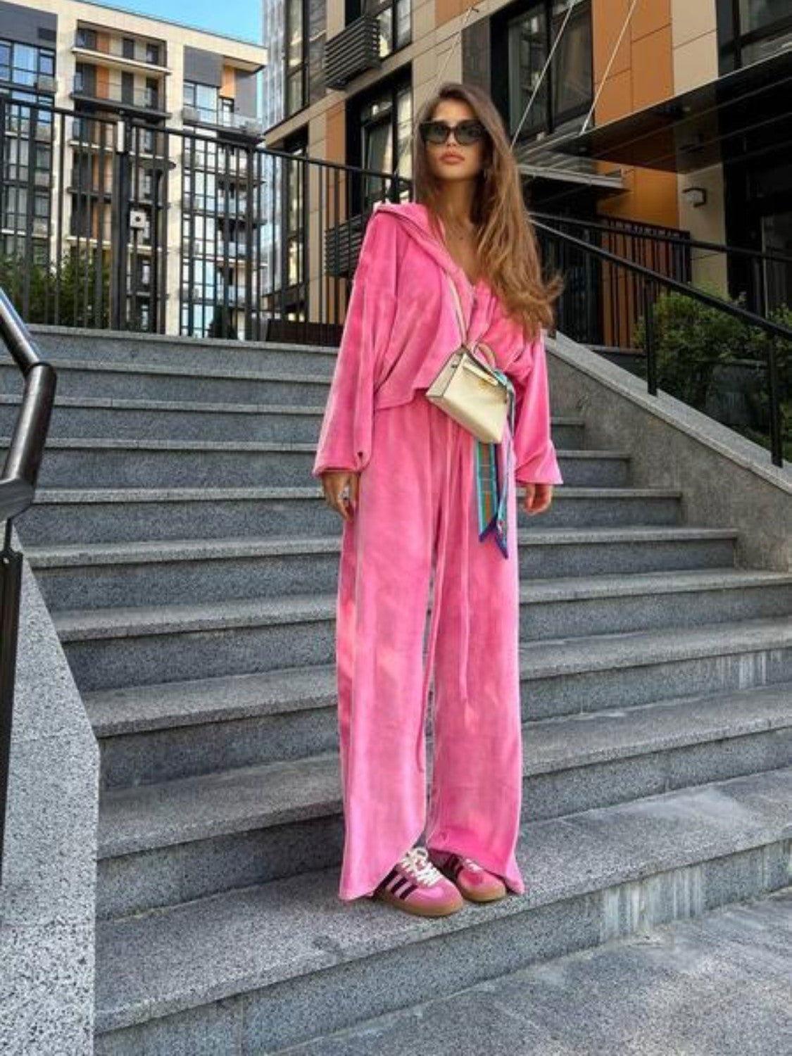 Hooded Jacket and Pants Set - Clothes For Her Online Store