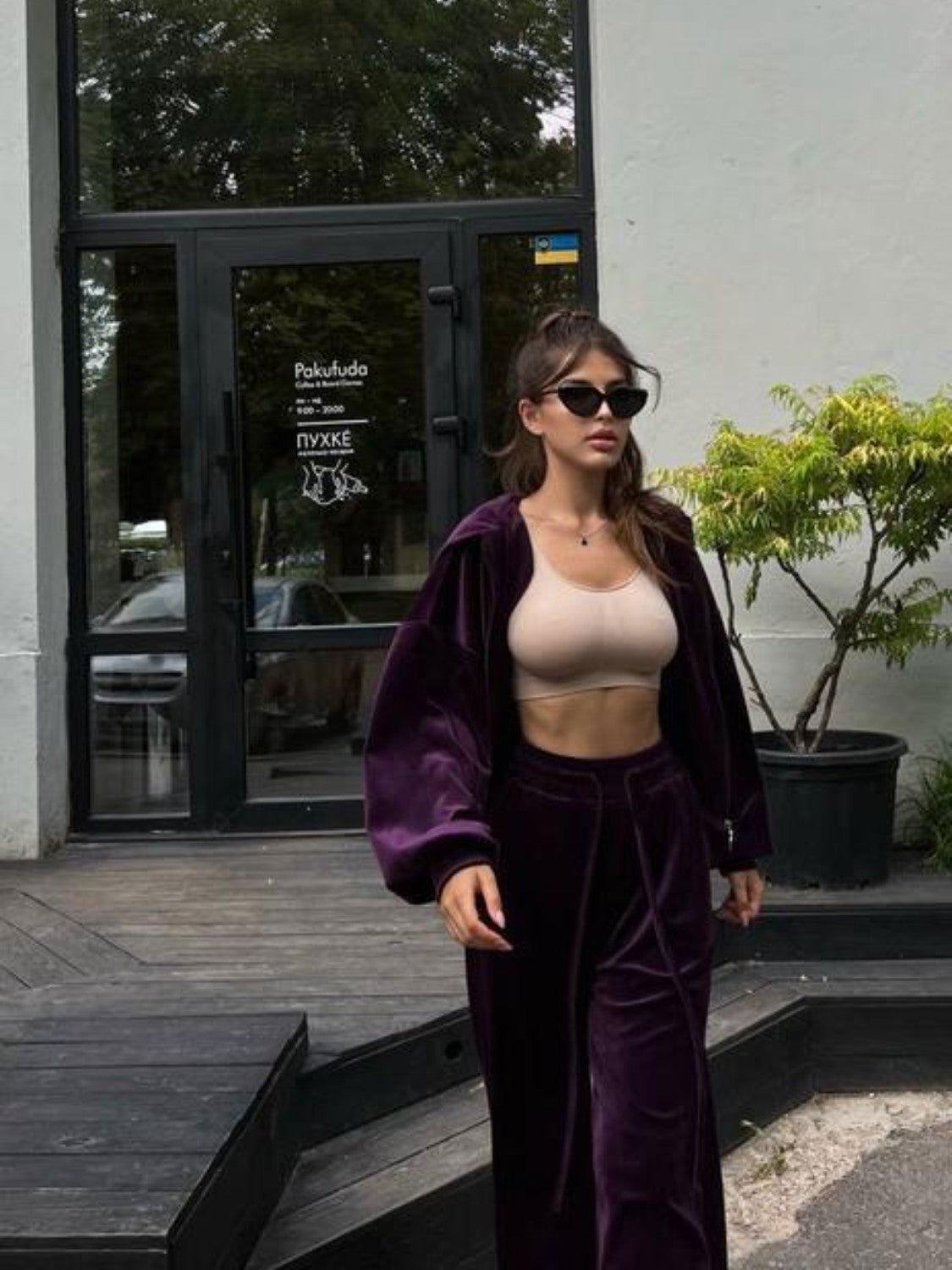 Hooded Jacket and Pants Set - Clothes For Her Online Store